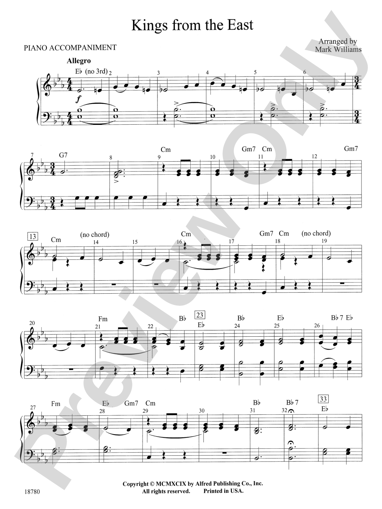 Kings from the East: Piano Accompaniment