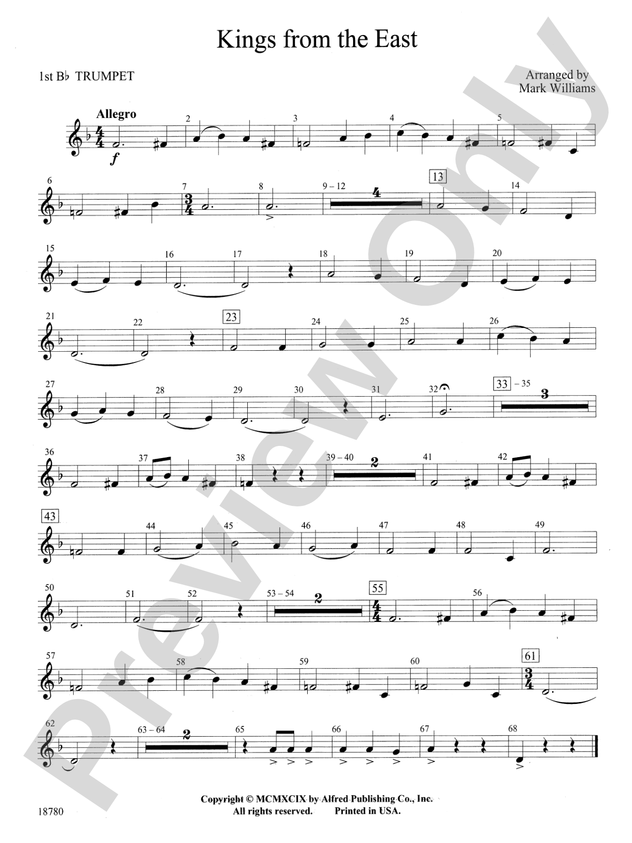 Kings from the East: 1st B-flat Trumpet