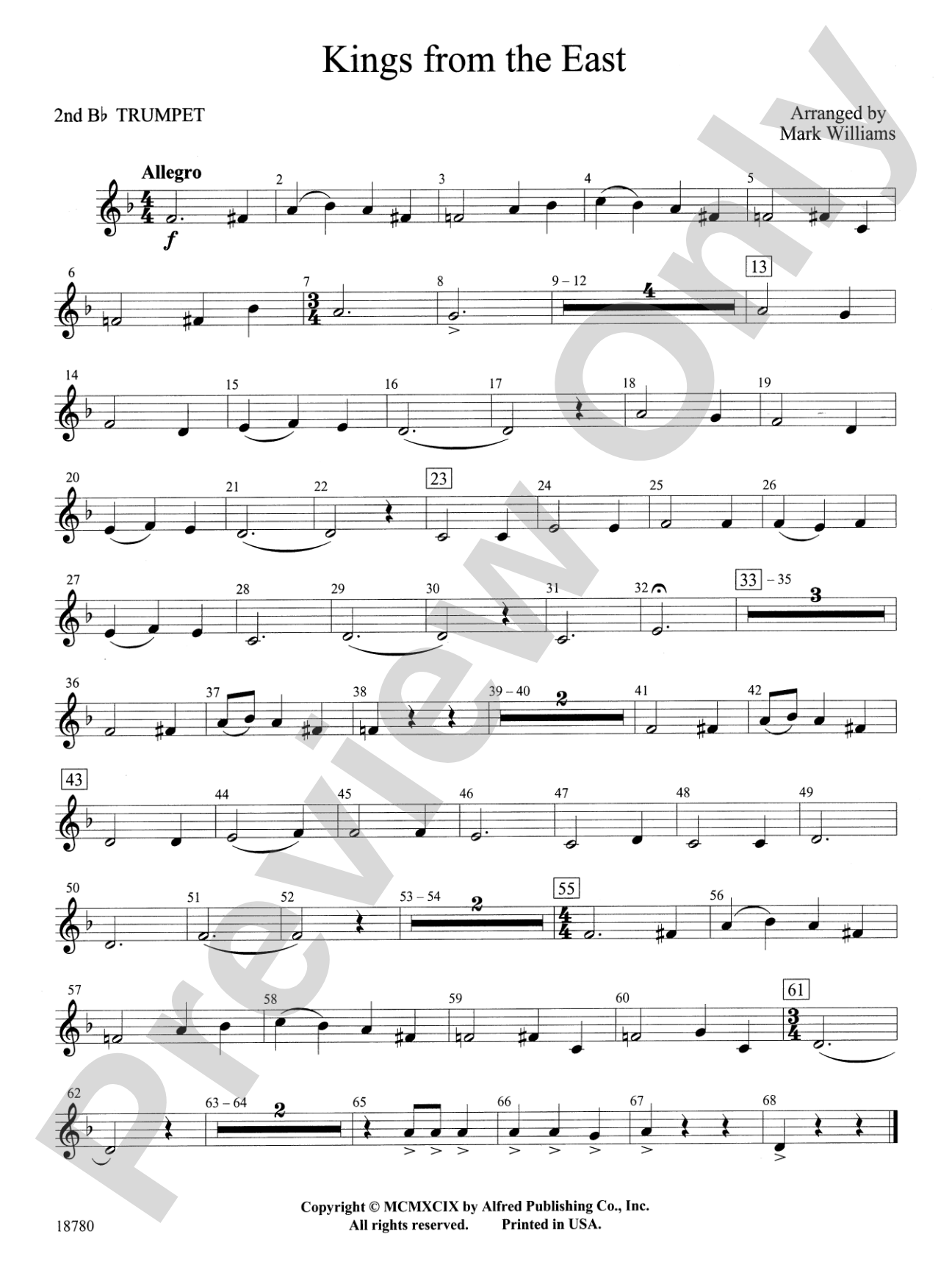 Kings from the East: 2nd B-flat Trumpet