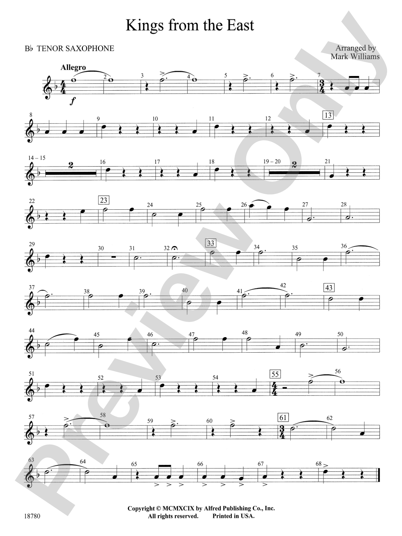 Kings from the East: B-flat Tenor Saxophone