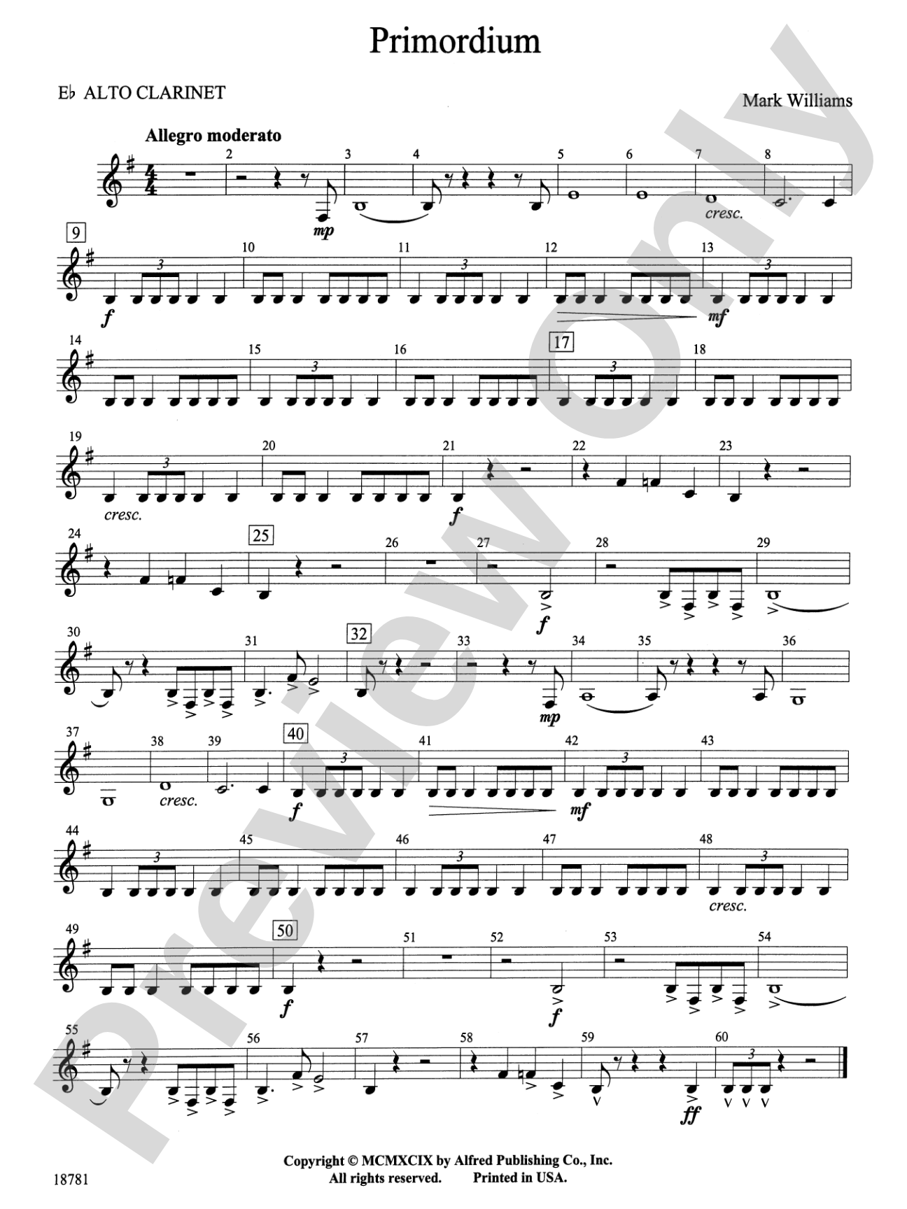 Primordium: E-flat Alto Clarinet