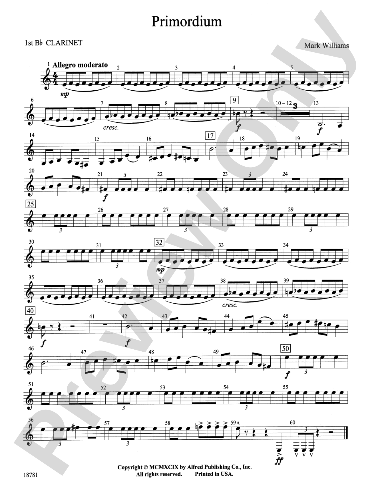 Primordium: 1st B-flat Clarinet