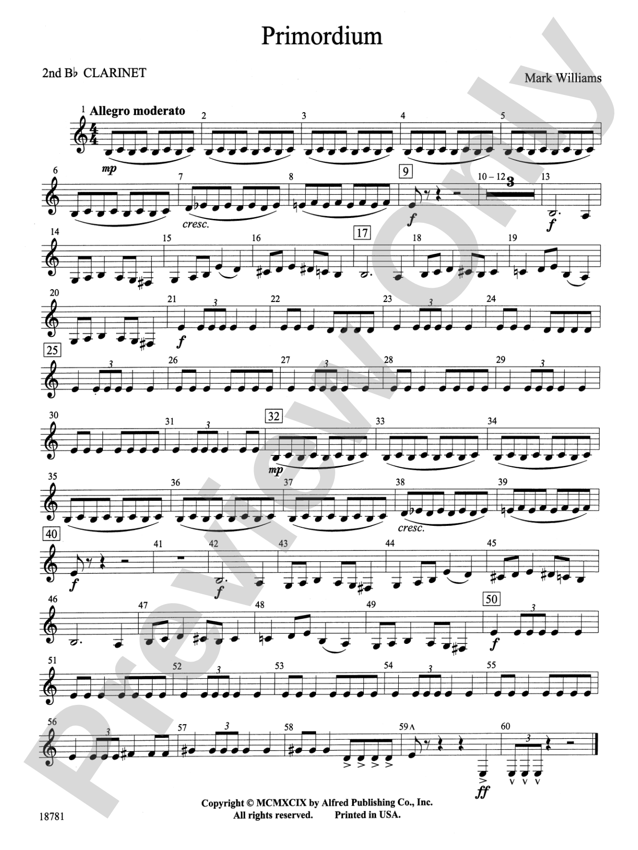 Primordium: 2nd B-flat Clarinet
