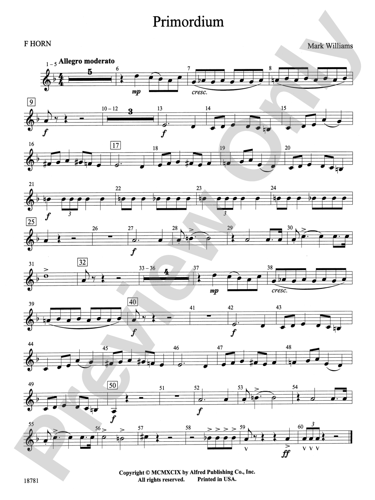 Primordium: 1st F Horn