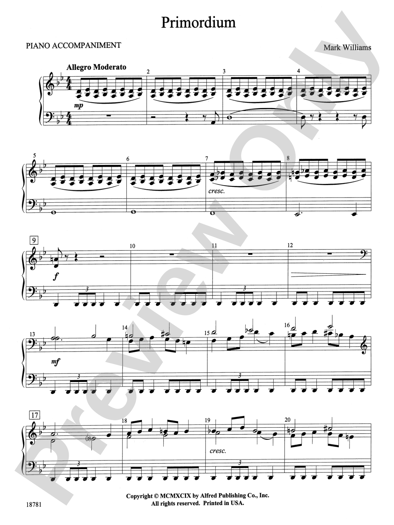 Primordium: Piano Accompaniment