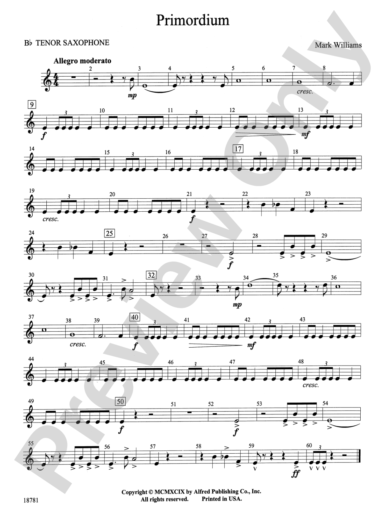 Primordium: B-flat Tenor Saxophone