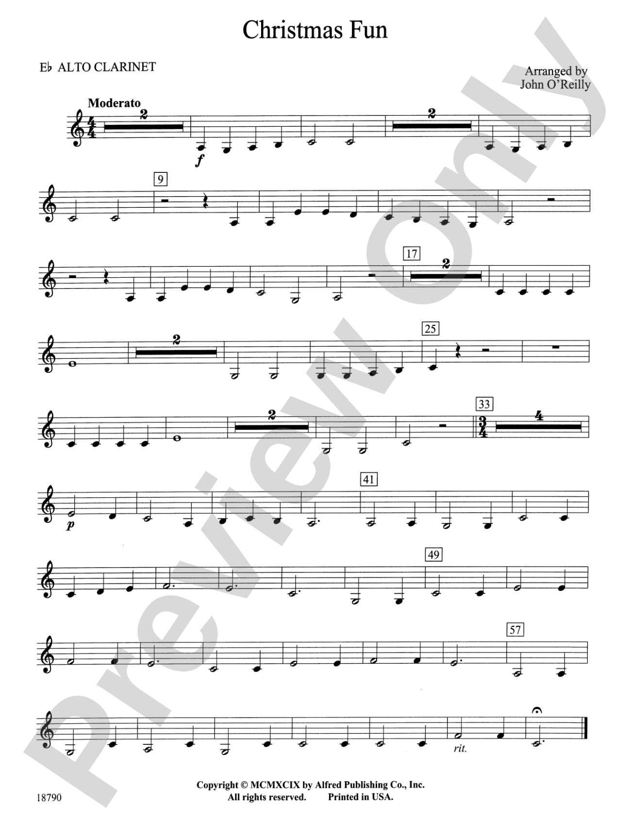 Christmas Fun: E-flat Alto Clarinet