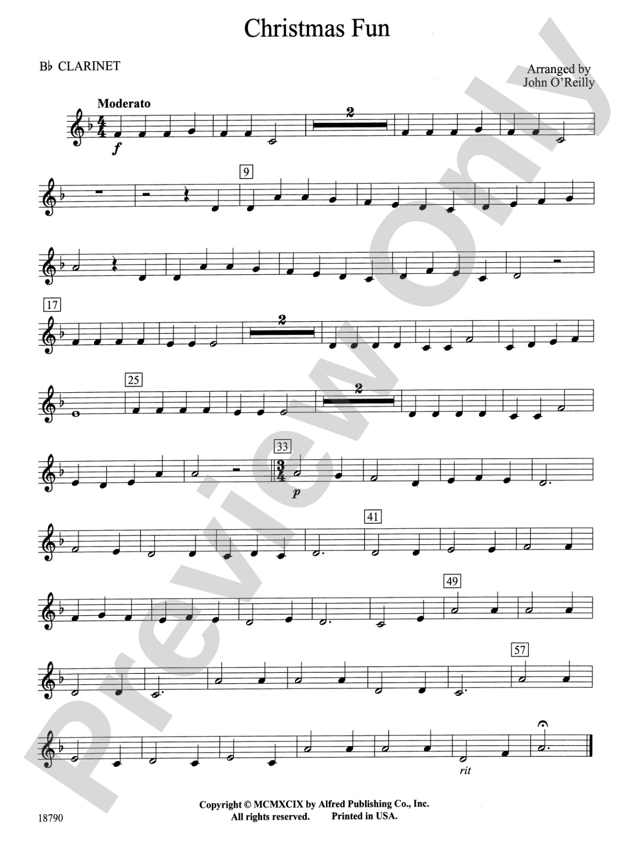 Christmas Fun: 1st B-flat Clarinet