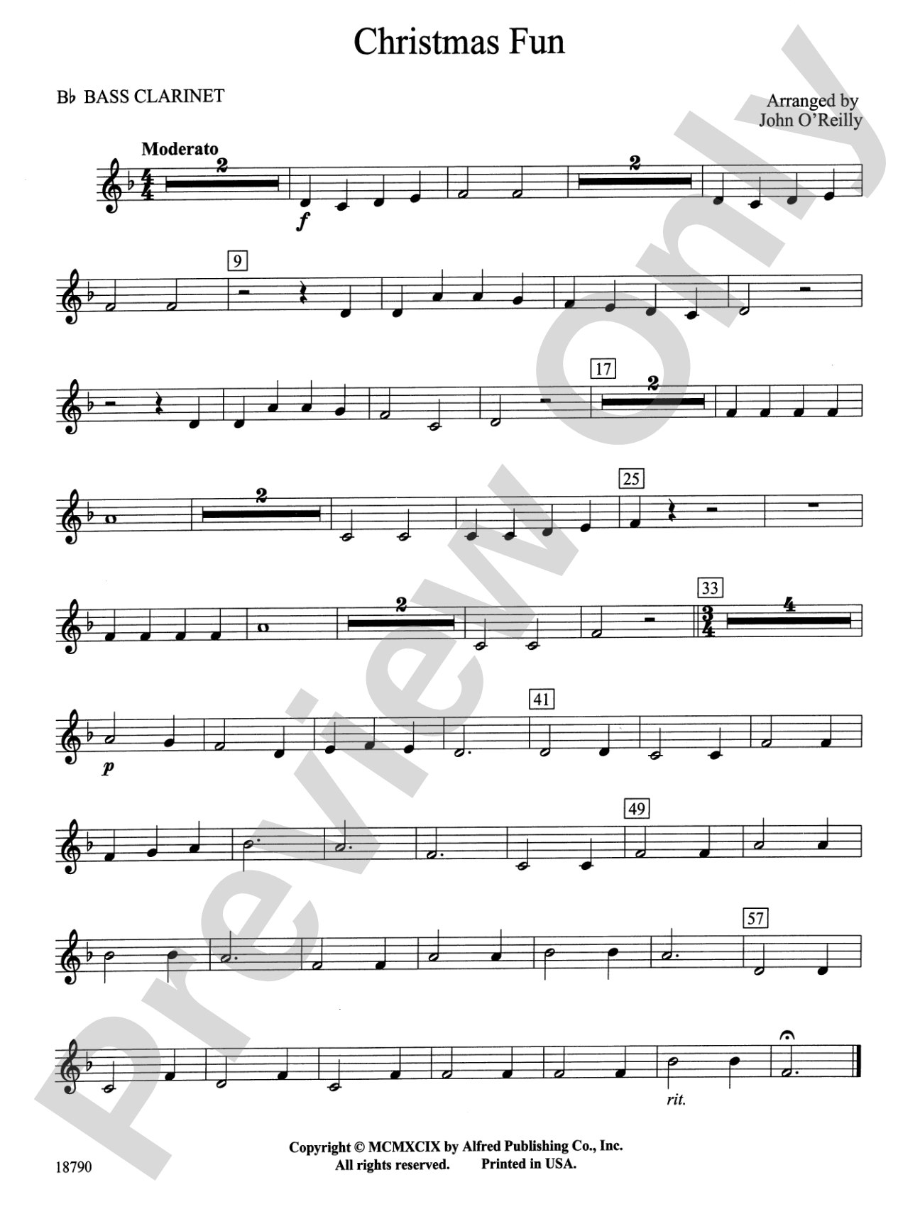 Christmas Fun: B-flat Bass Clarinet