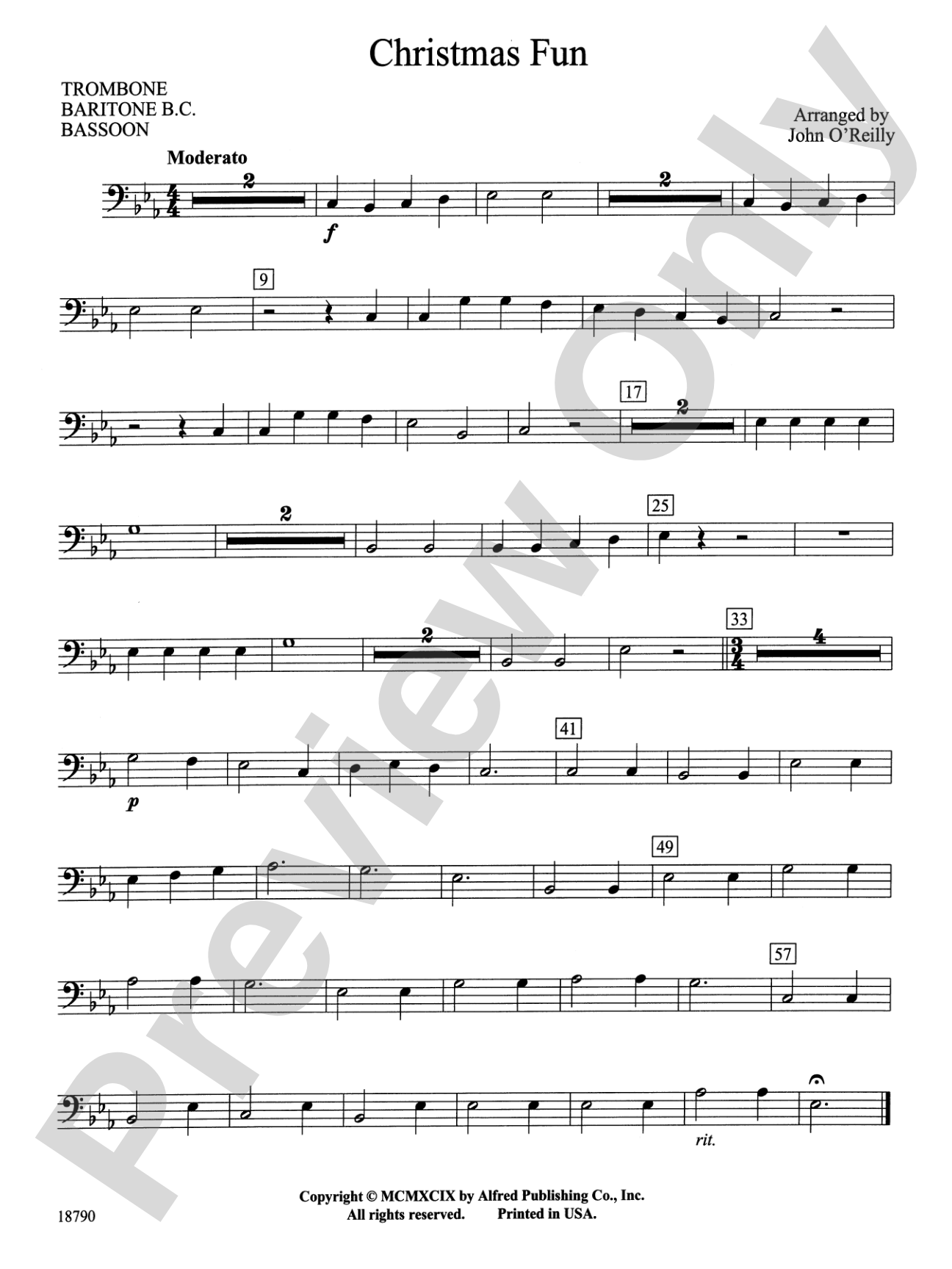 Christmas Fun: 1st Trombone