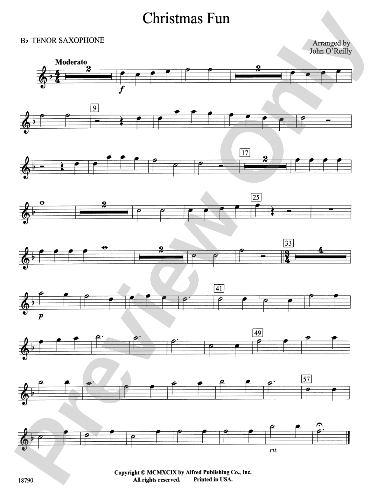 Christmas Fun: B-flat Tenor Saxophone