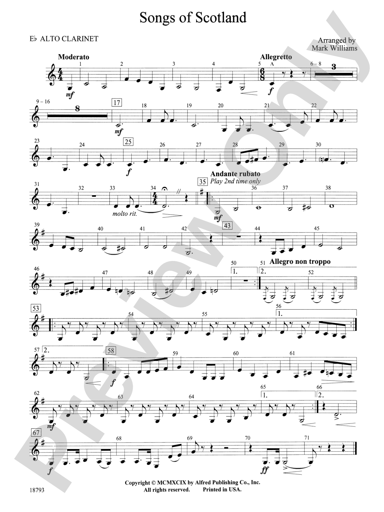 Songs of Scotland: E-flat Alto Clarinet