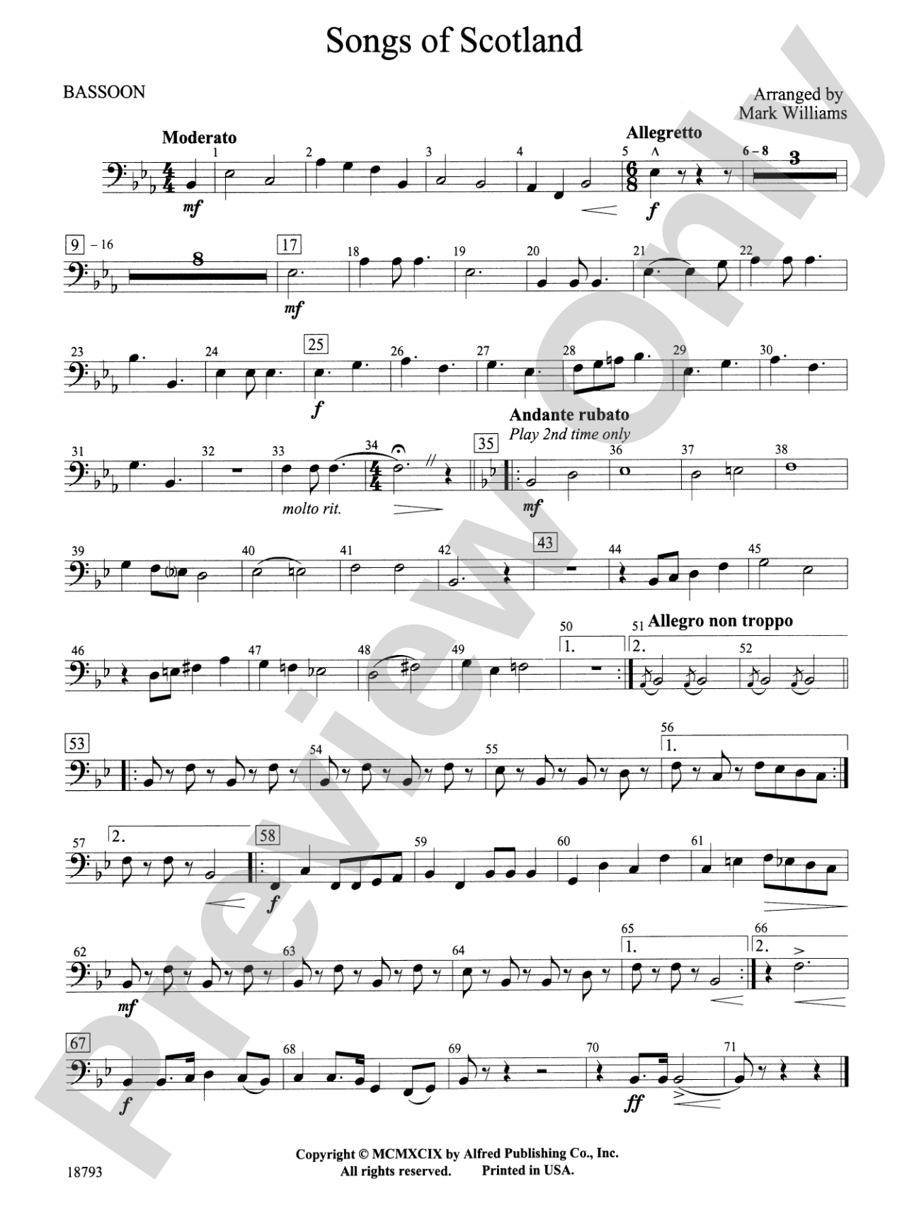 Songs of Scotland: Bassoon