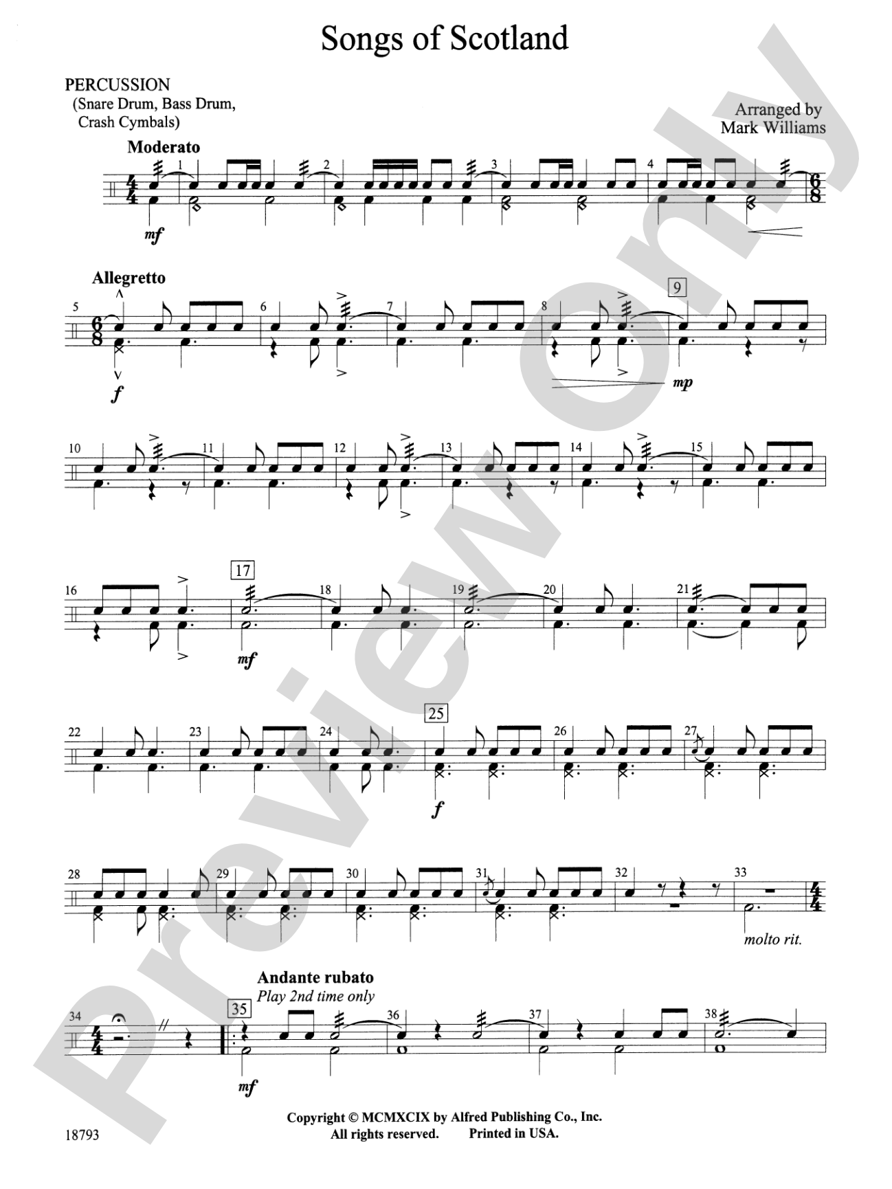 Songs of Scotland: 1st Percussion