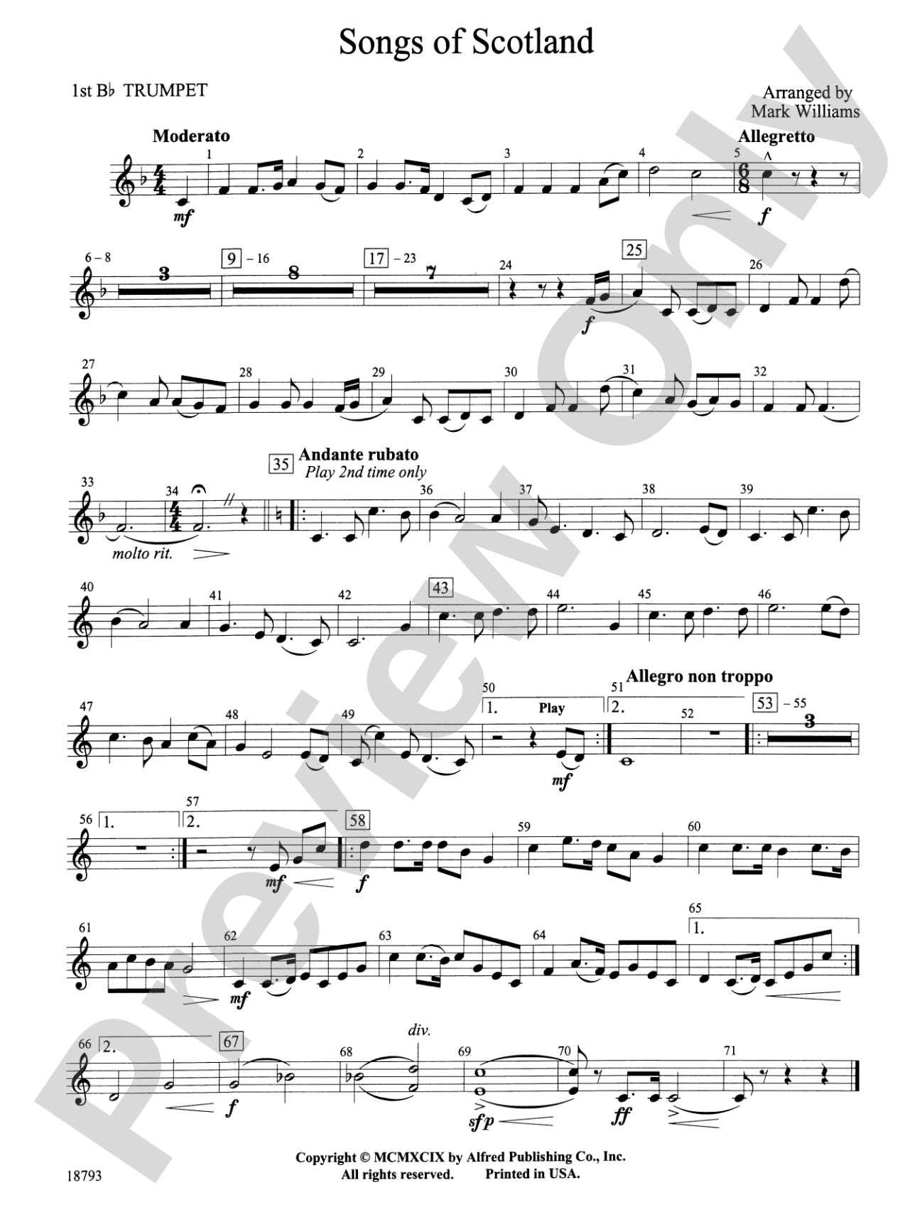 Songs of Scotland: 1st B-flat Trumpet