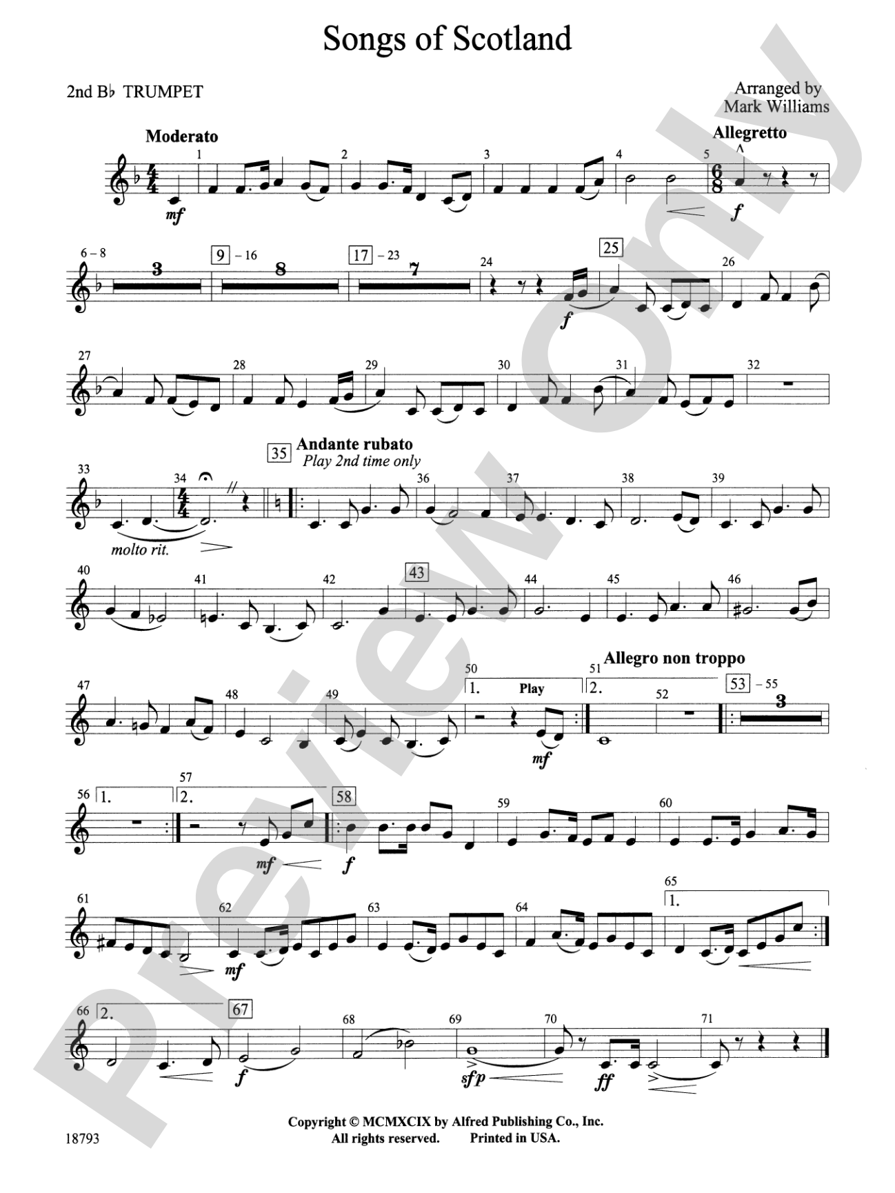 Songs of Scotland: 2nd B-flat Trumpet