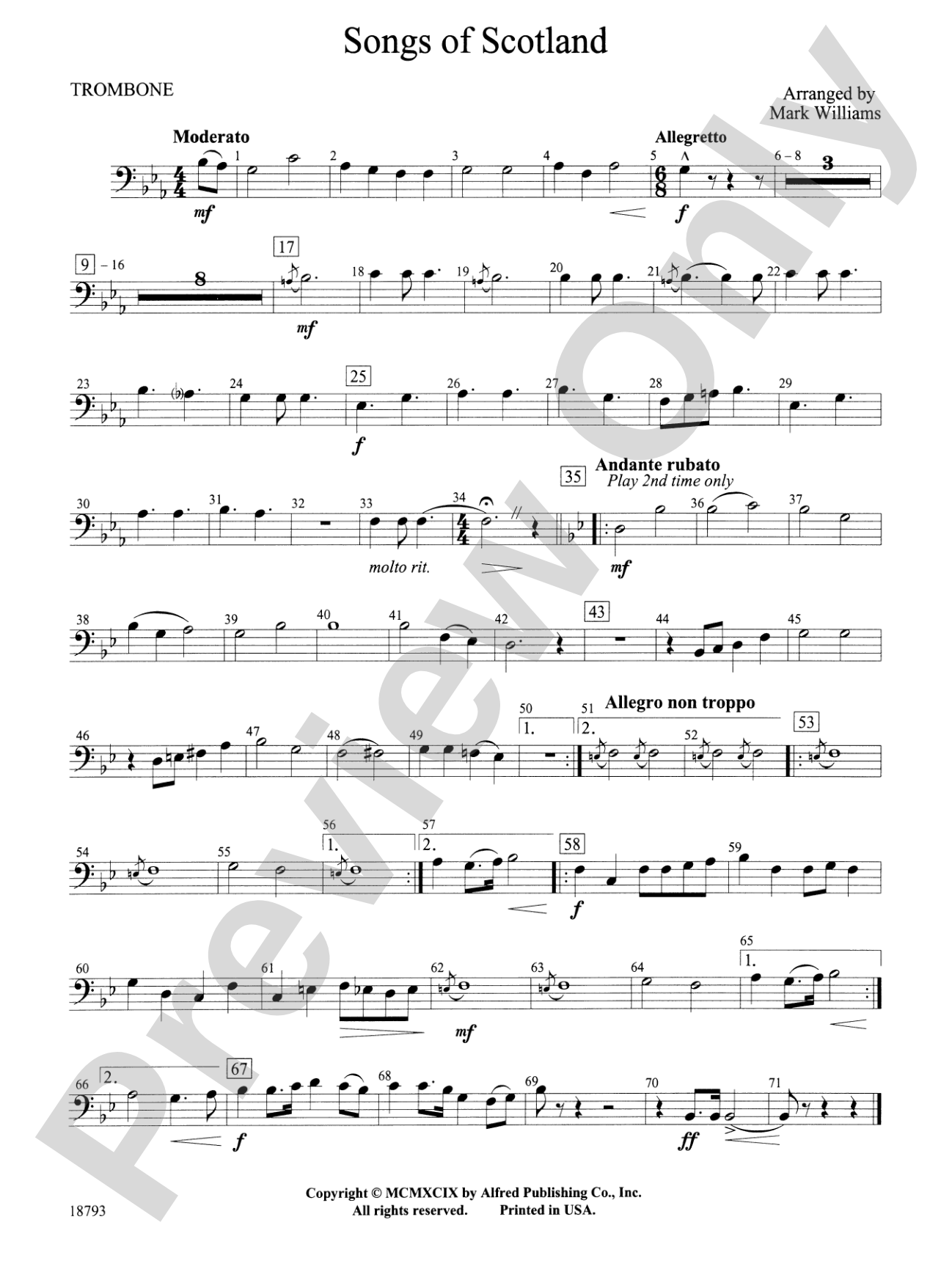 Songs of Scotland: 1st Trombone
