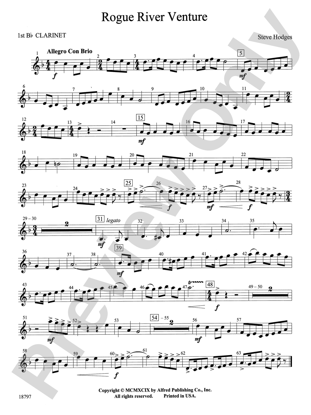 Rogue River Venture: 1st B-flat Clarinet