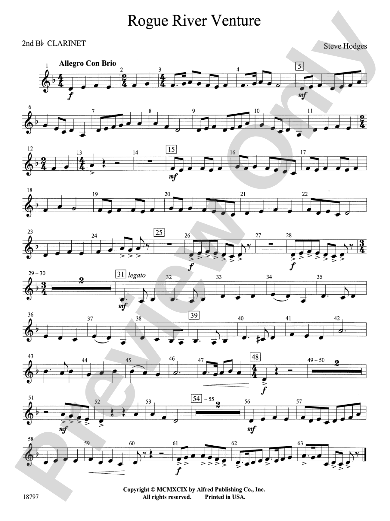 Rogue River Venture: 2nd B-flat Clarinet