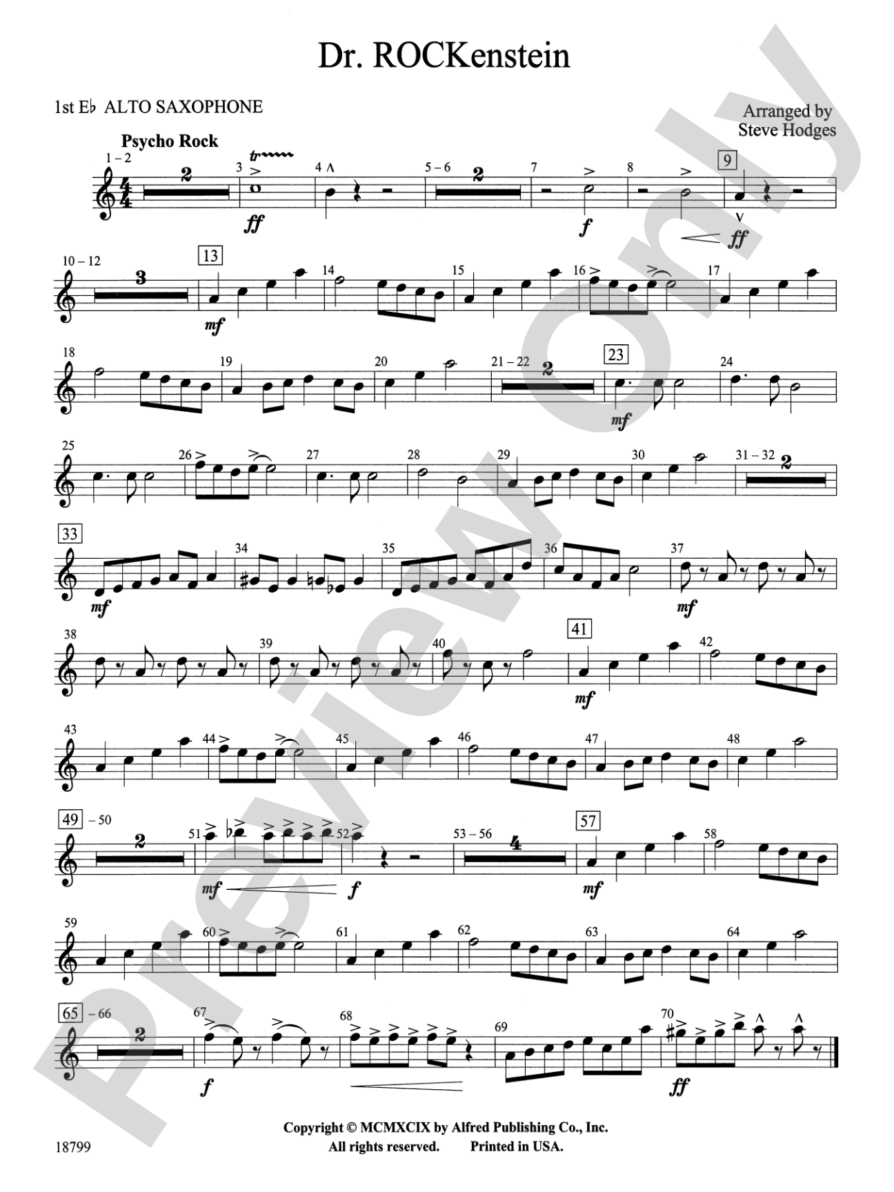 Dr. Rockenstein: E-flat Alto Saxophone