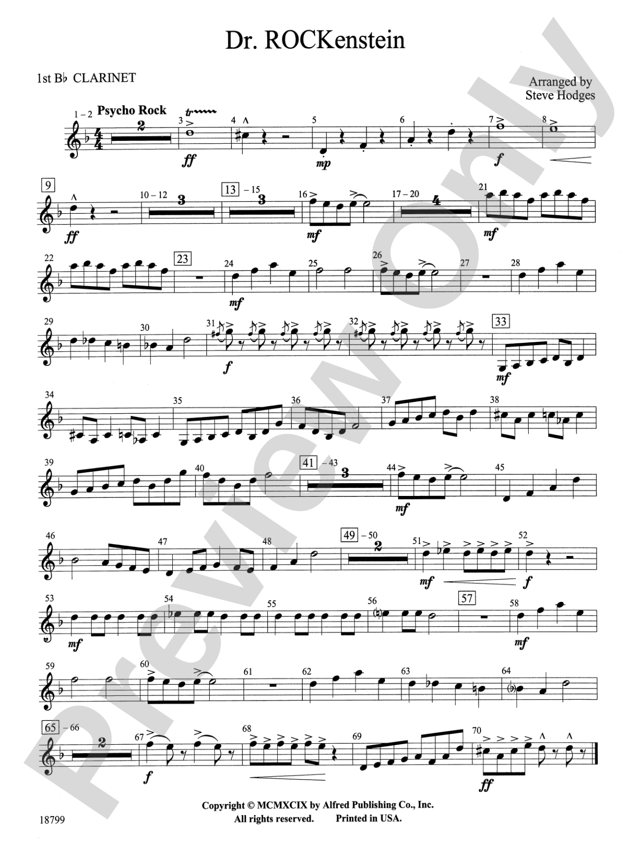 Dr. Rockenstein: 1st B-flat Clarinet
