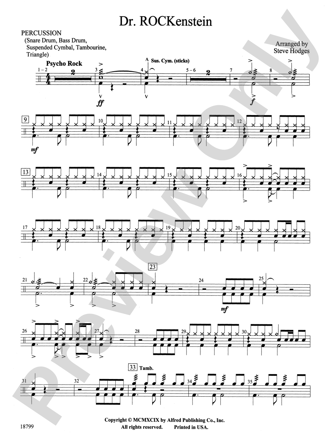 Dr. Rockenstein: 1st Percussion