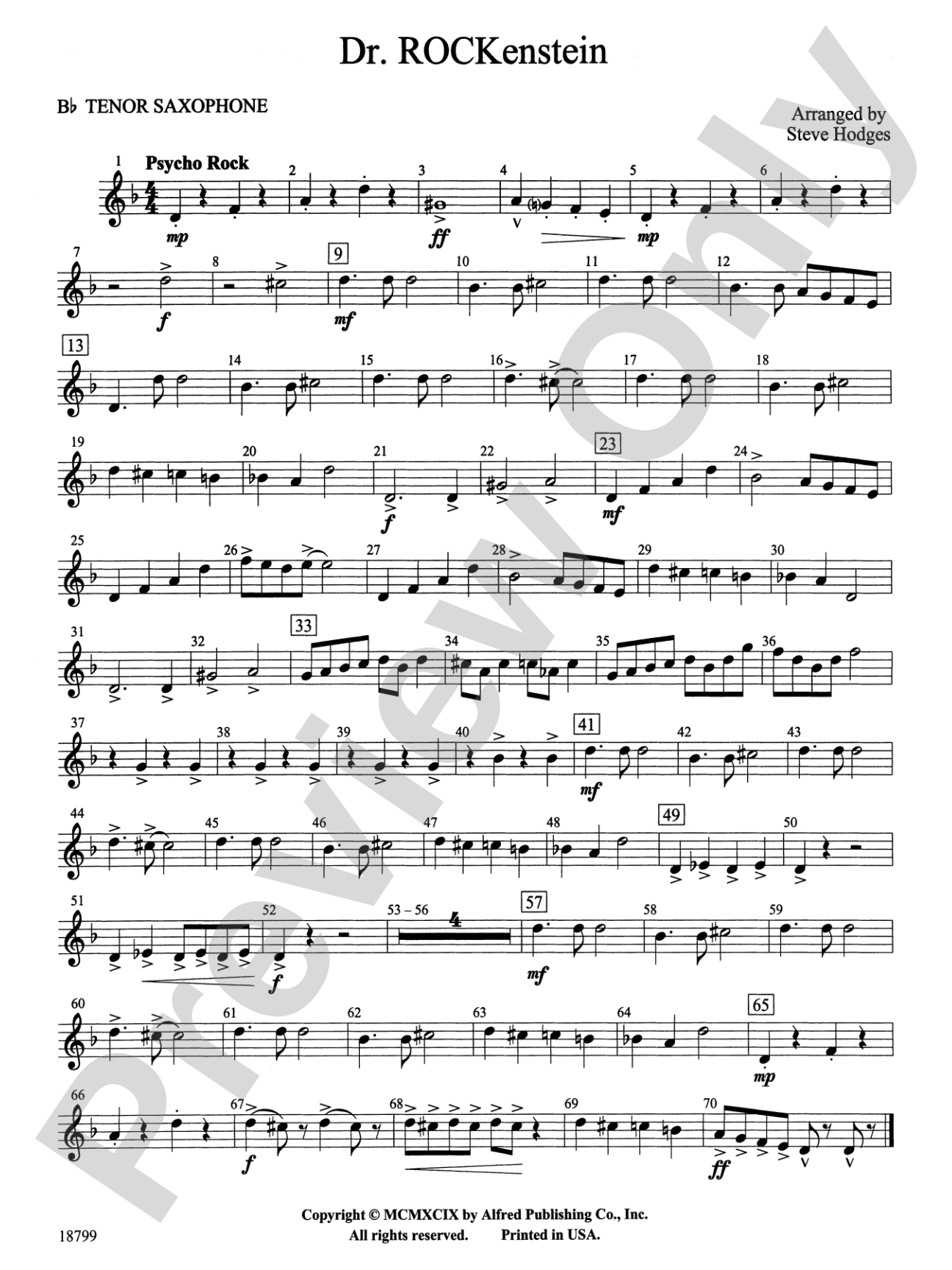Dr. Rockenstein: B-flat Tenor Saxophone