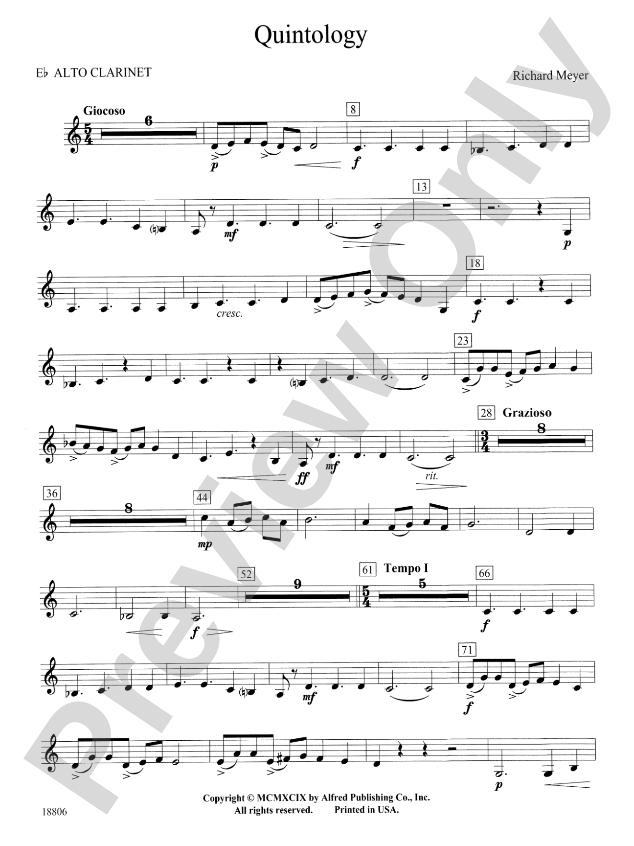 Quintology: E-flat Alto Clarinet