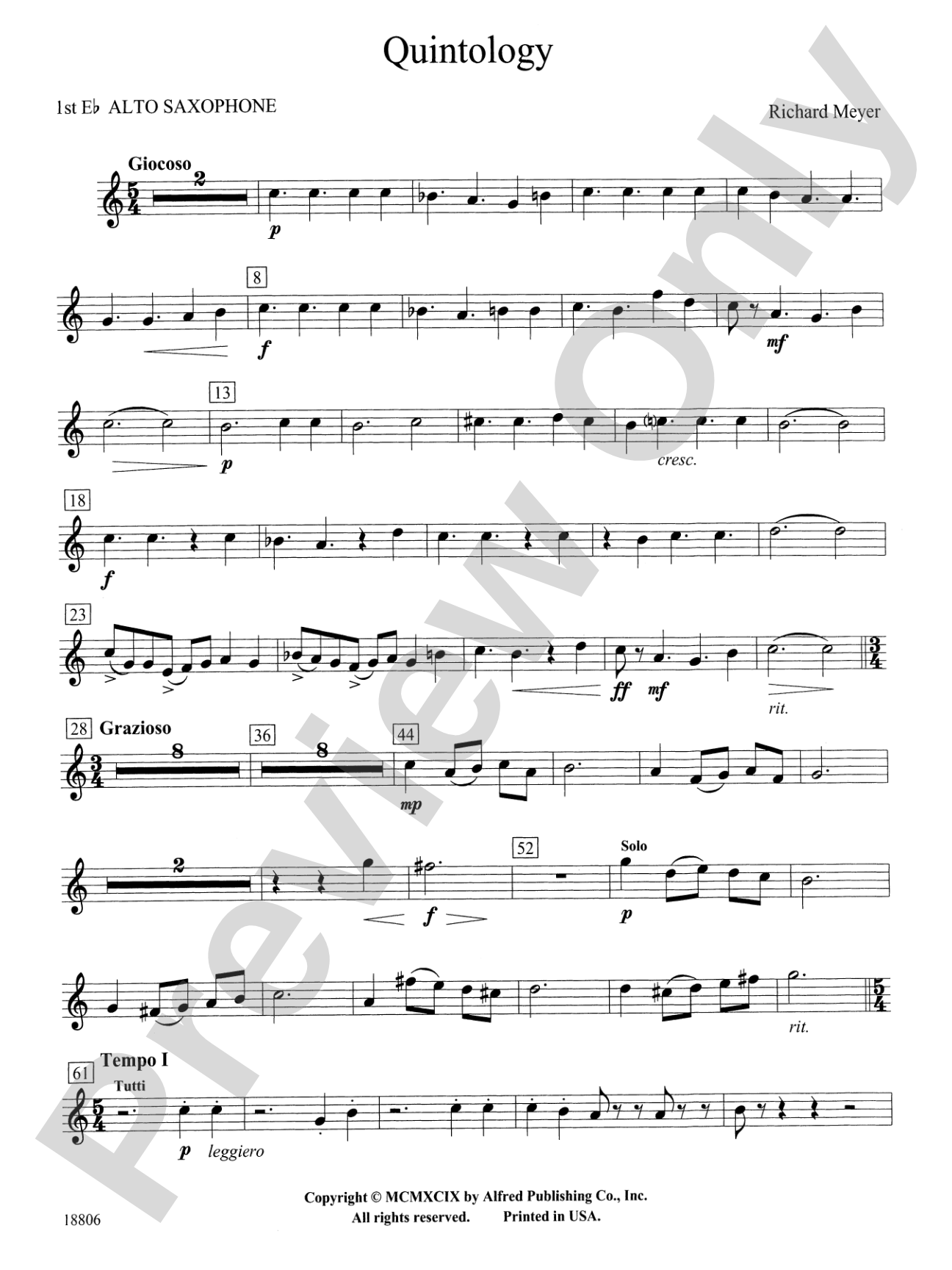 Quintology: E-flat Alto Saxophone