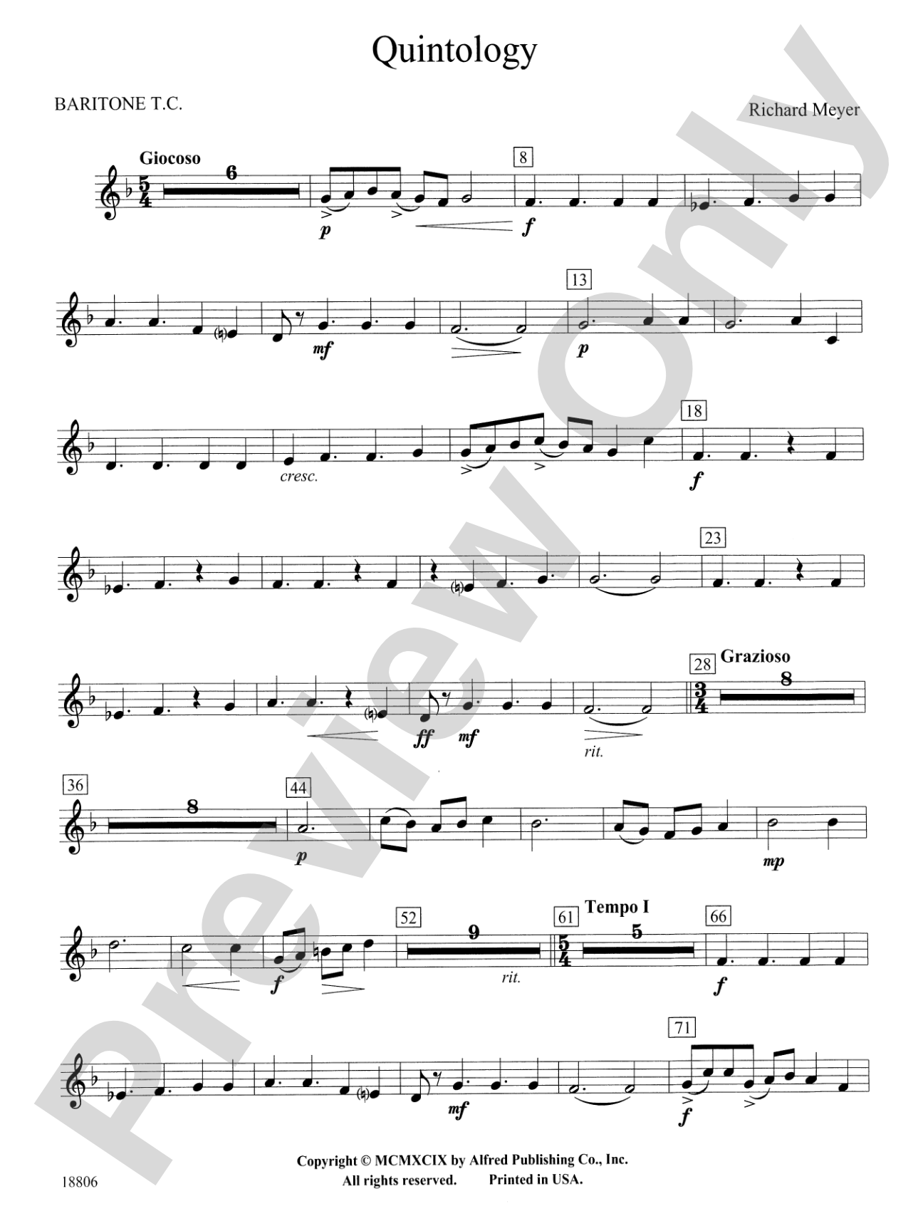 Quintology: Baritone T.C.