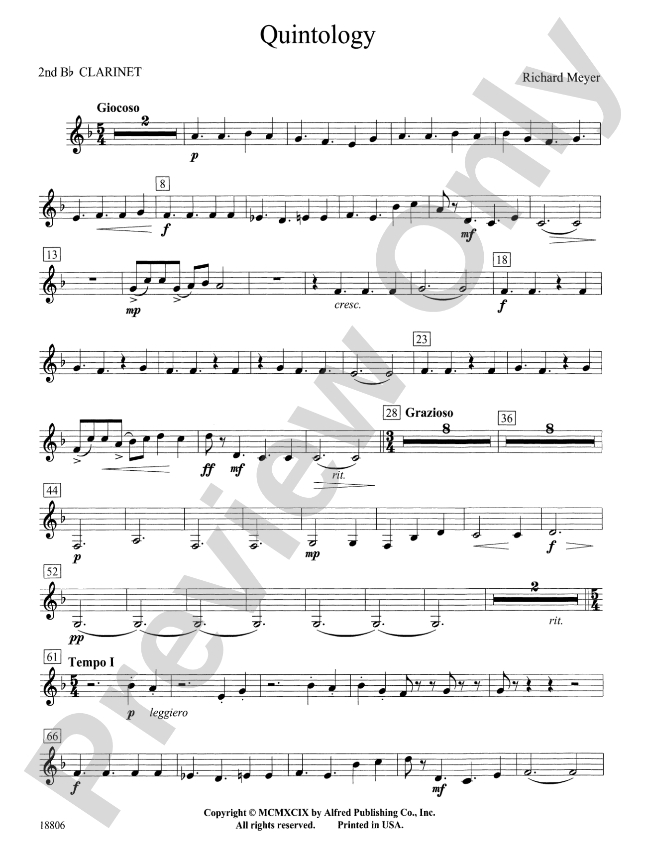 Quintology: 2nd B-flat Clarinet