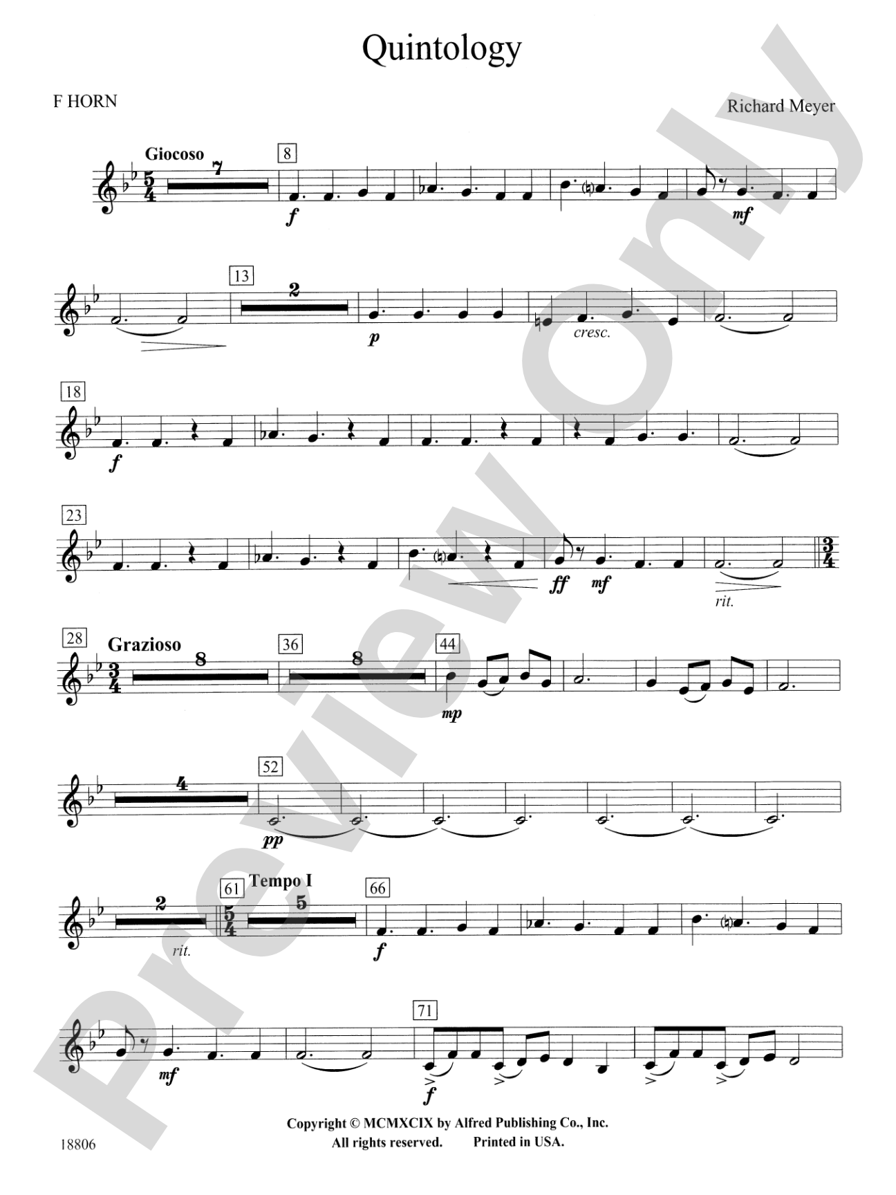 Quintology: 1st F Horn