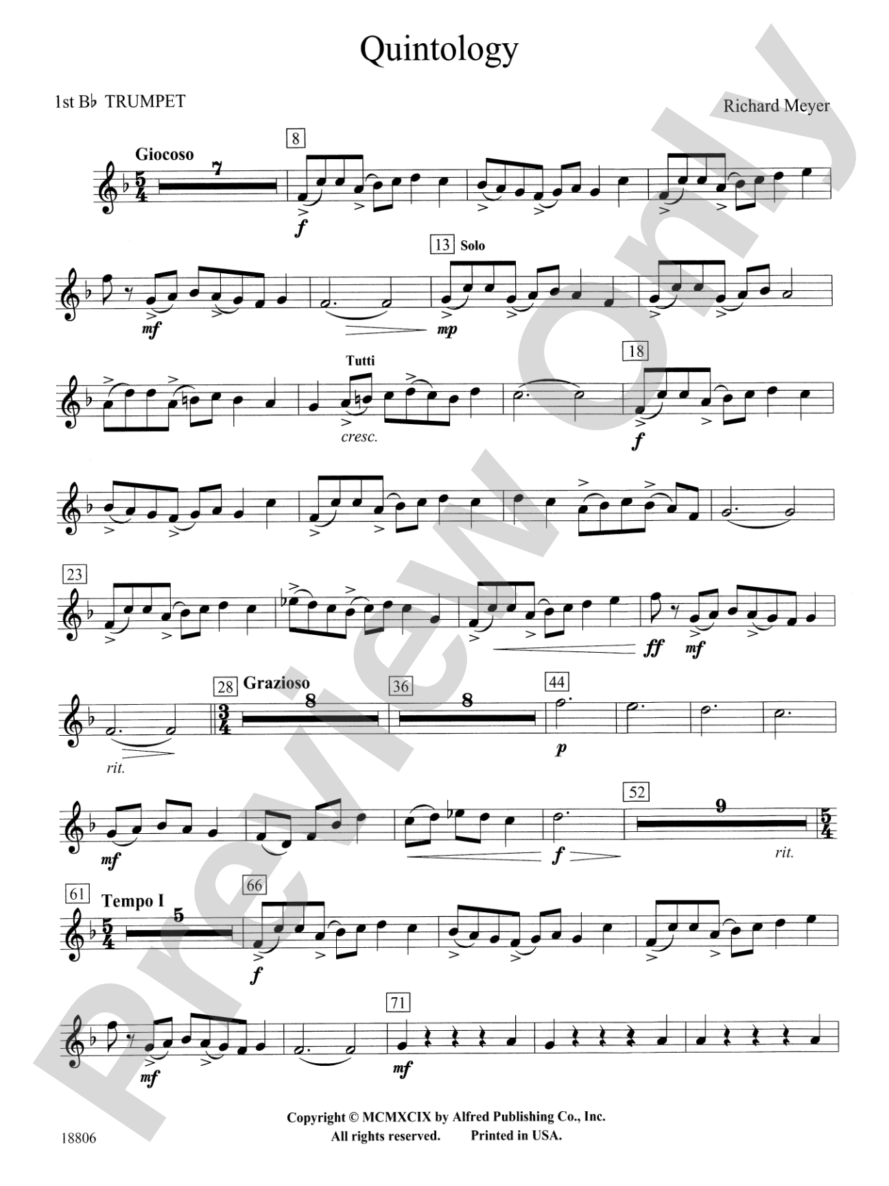 Quintology: 1st B-flat Trumpet