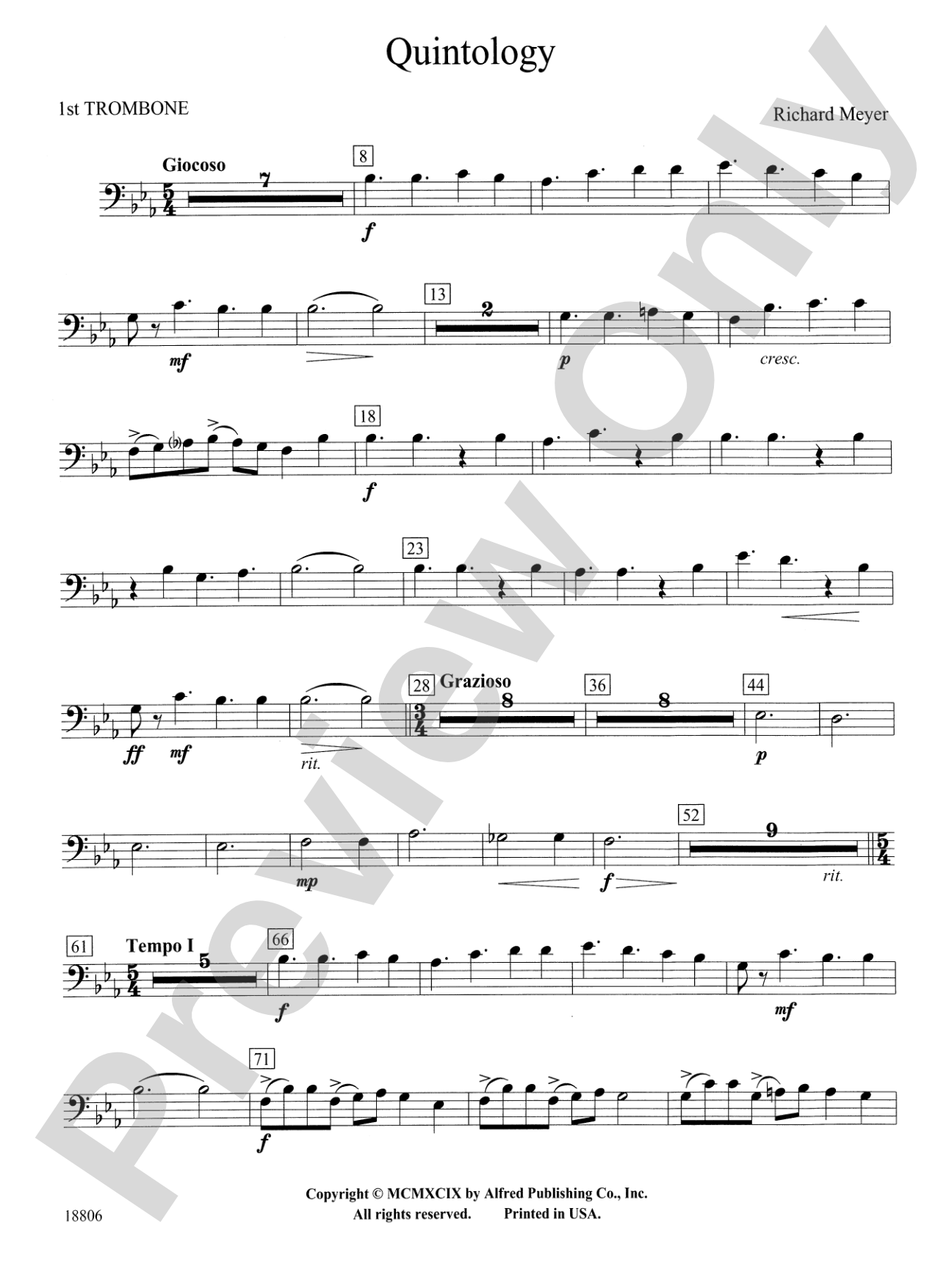 Quintology: 1st Trombone