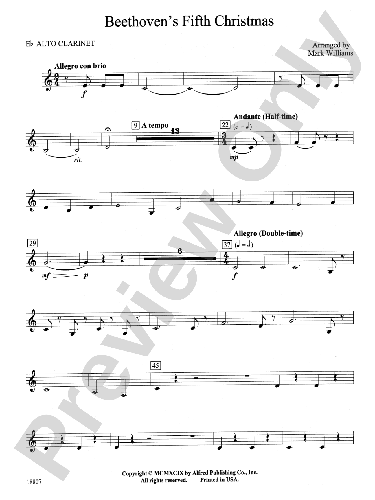 Beethoven's Fifth Christmas: E-flat Alto Clarinet
