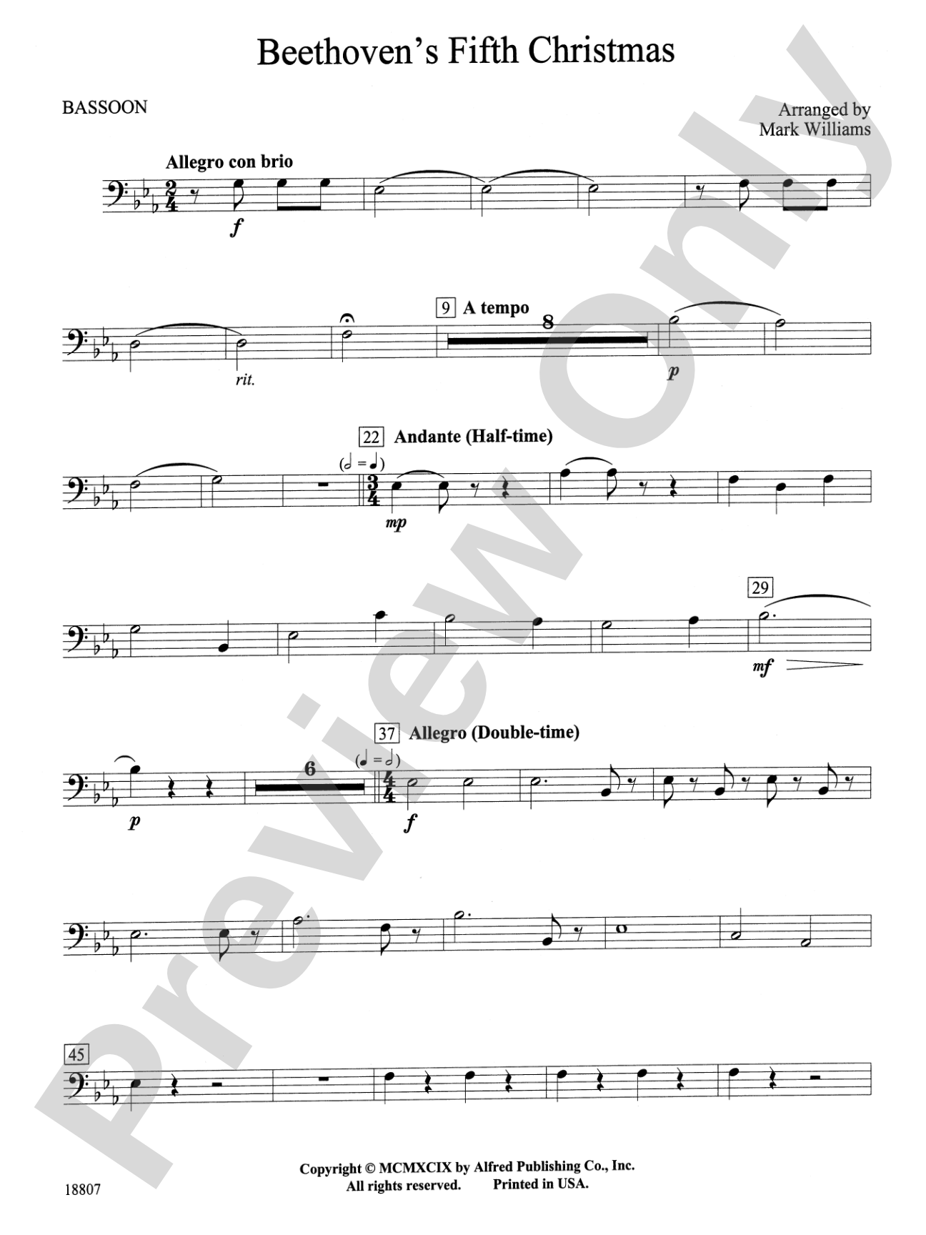 Beethoven's Fifth Christmas: Bassoon