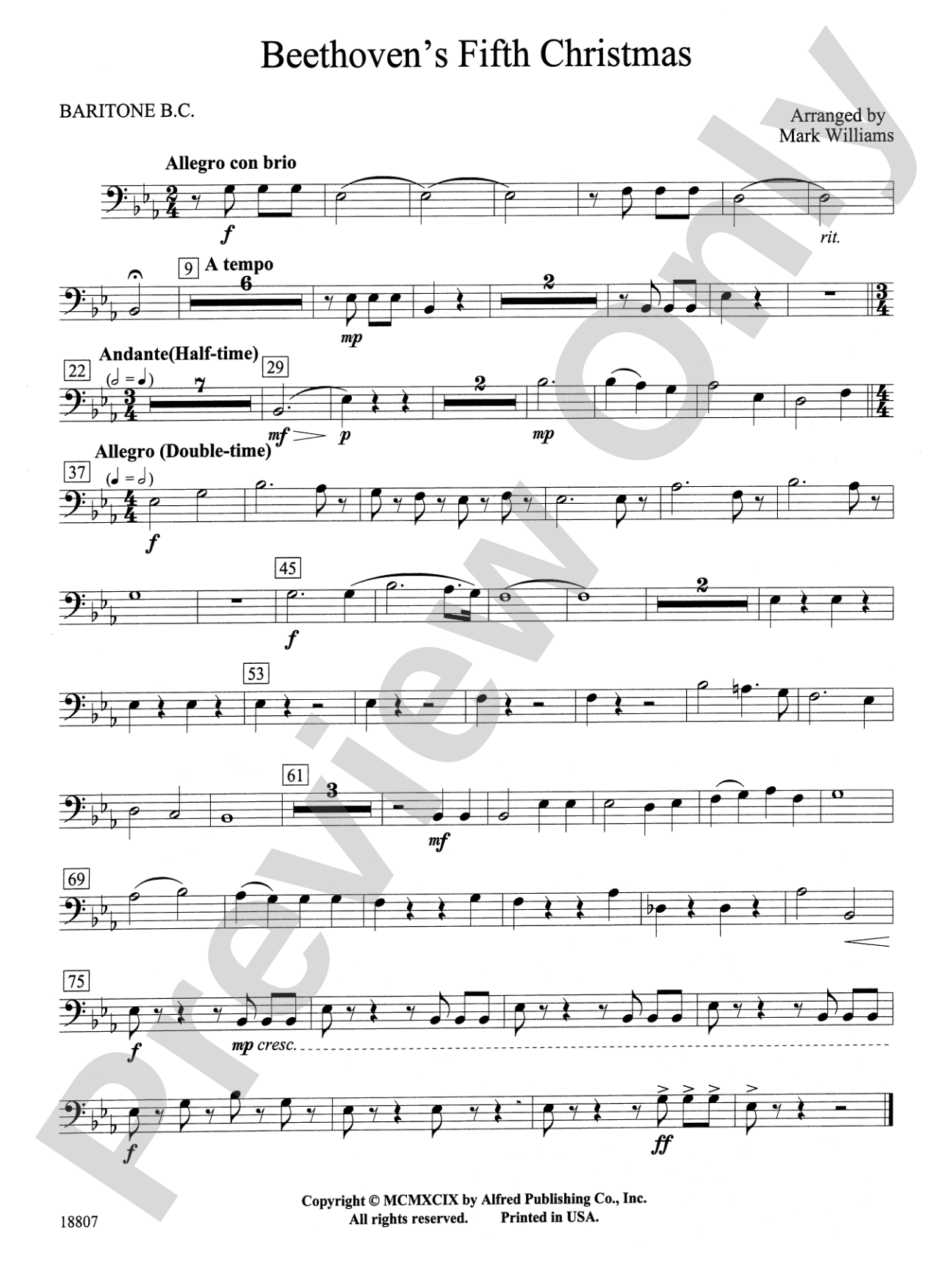 Beethoven's Fifth Christmas: Baritone B.C.