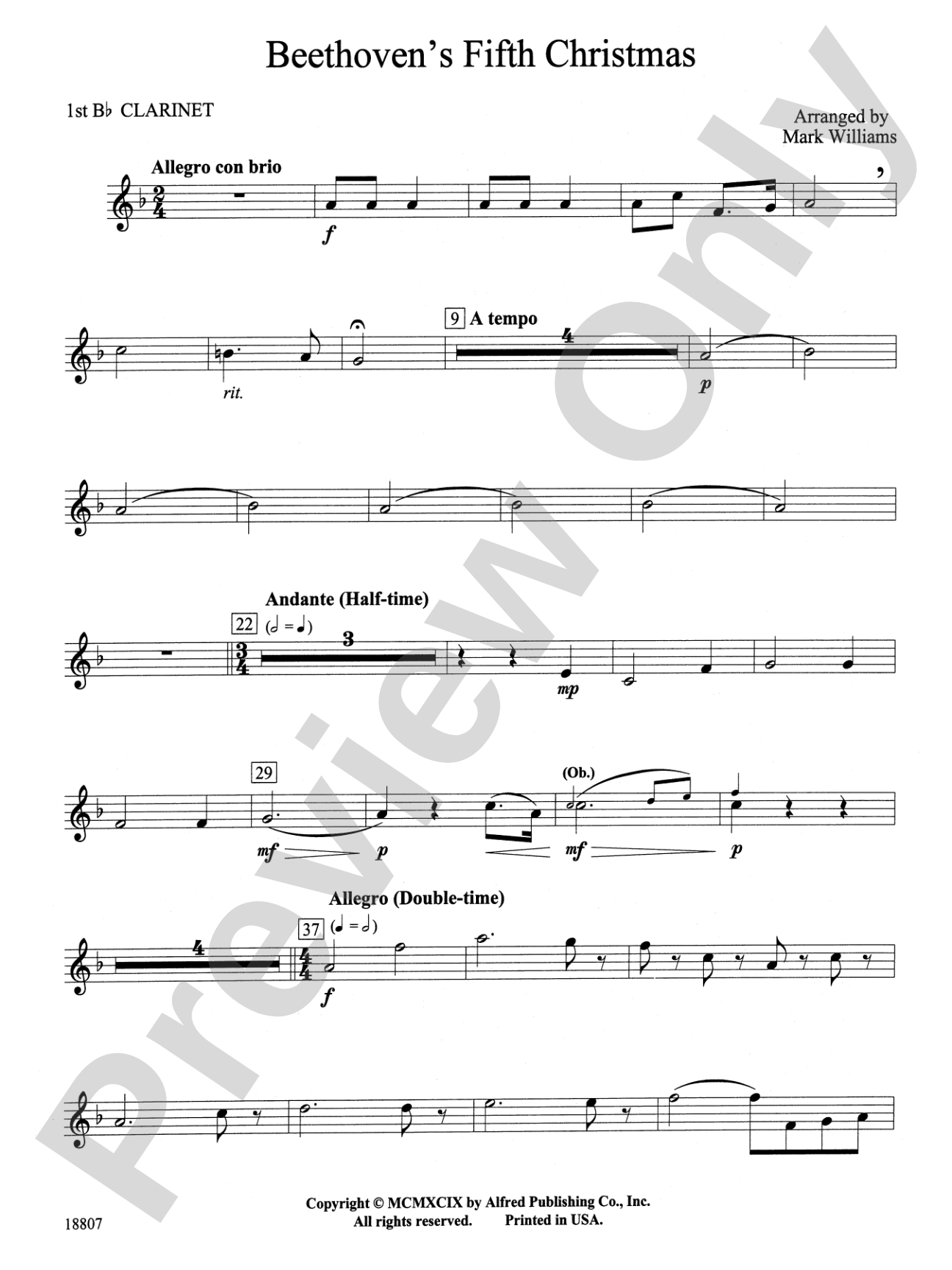 Beethoven's Fifth Christmas: 1st B-flat Clarinet