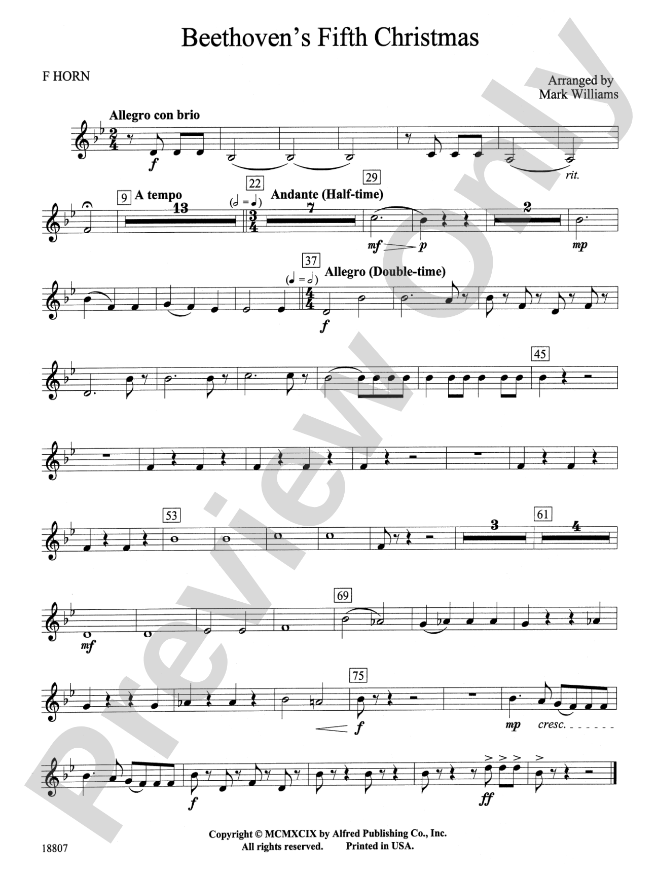 Beethoven's Fifth Christmas: 1st F Horn