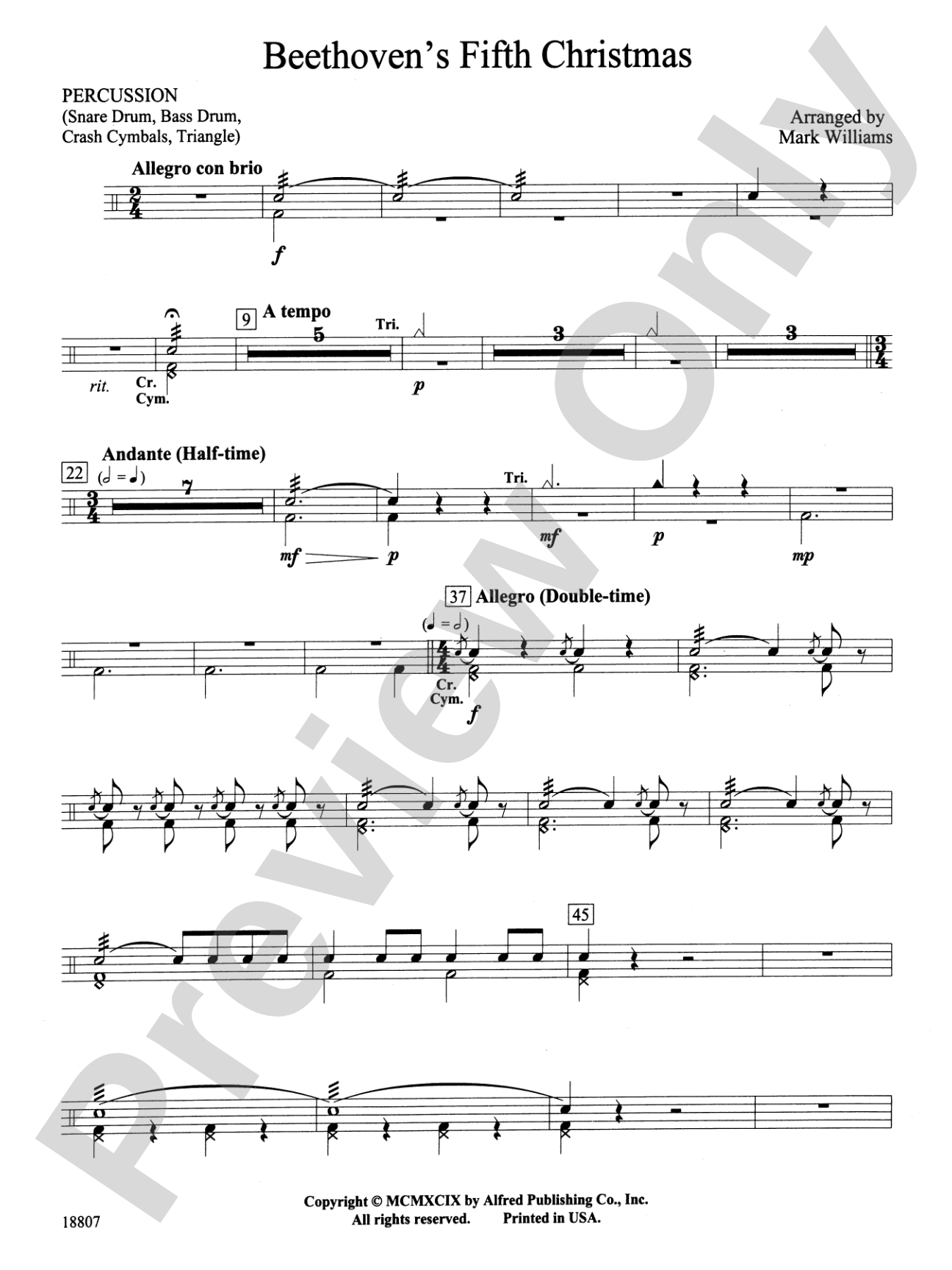 Beethoven's Fifth Christmas: 1st Percussion