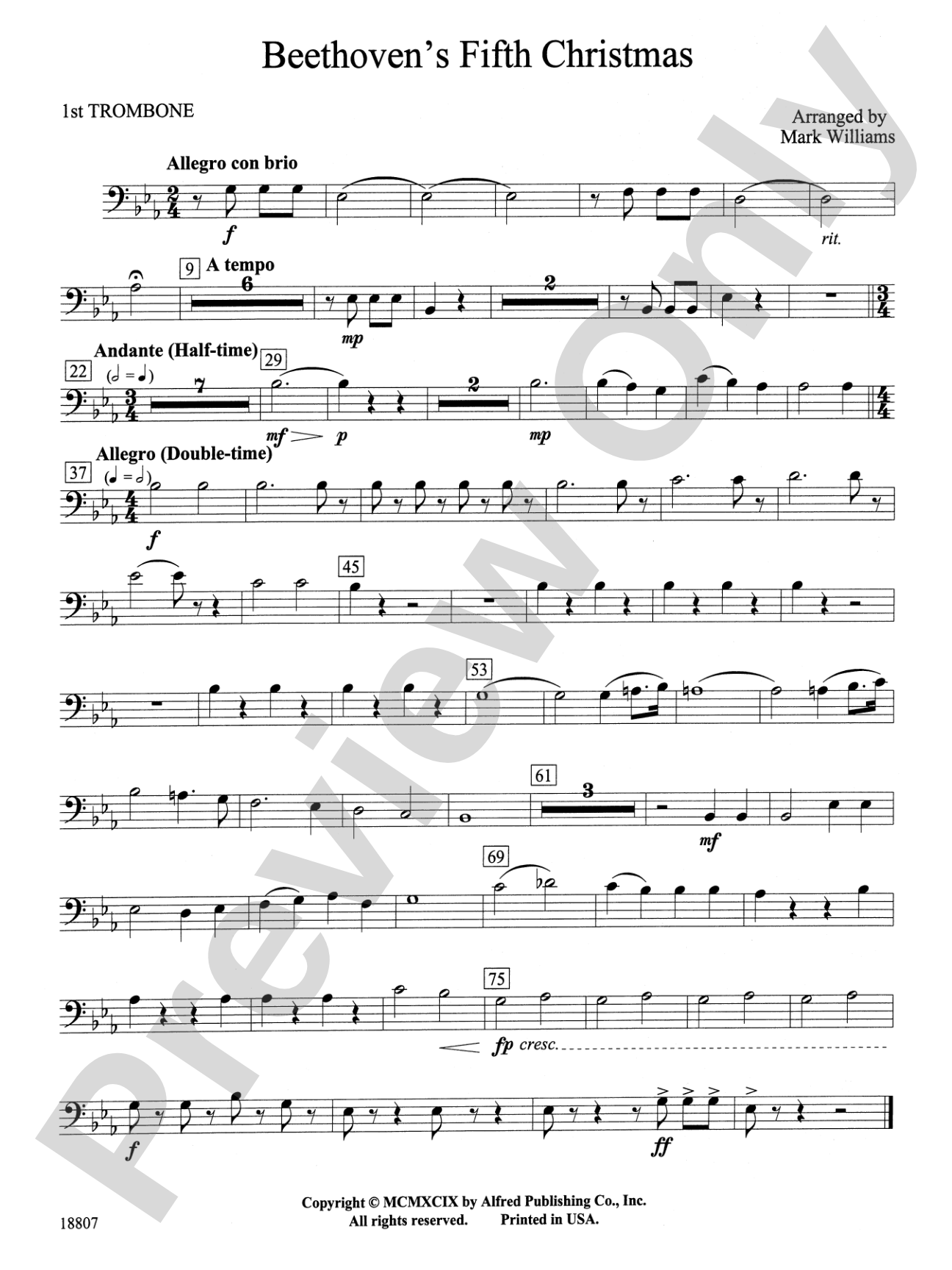 Beethoven's Fifth Christmas: 1st Trombone