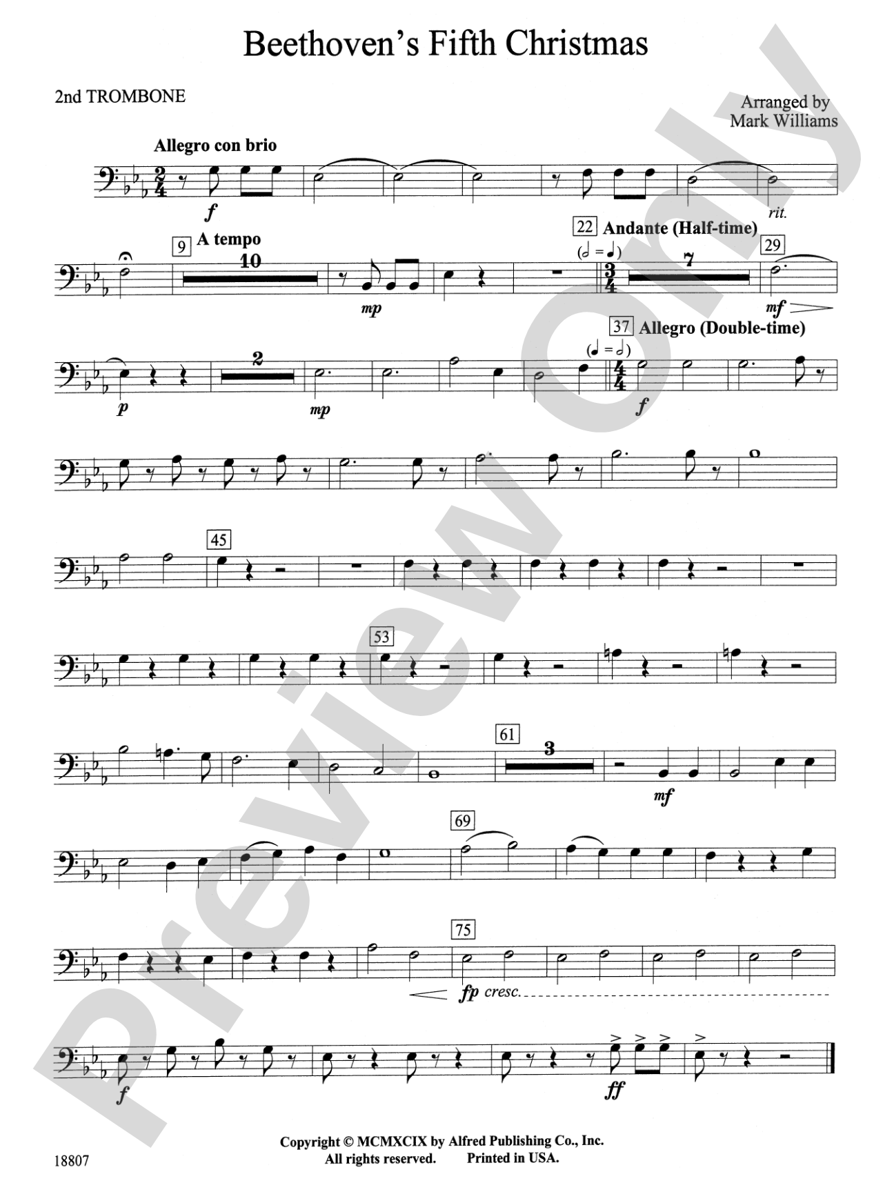 Beethoven's Fifth Christmas: 2nd Trombone