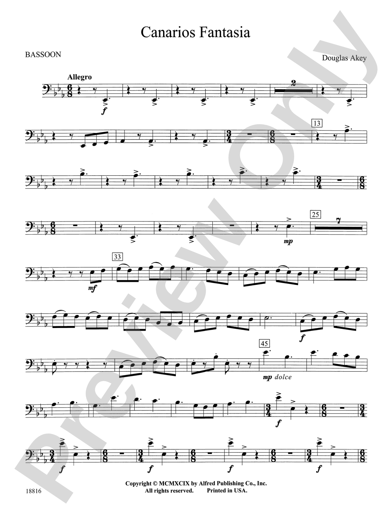 Canarios Fantasia: Bassoon
