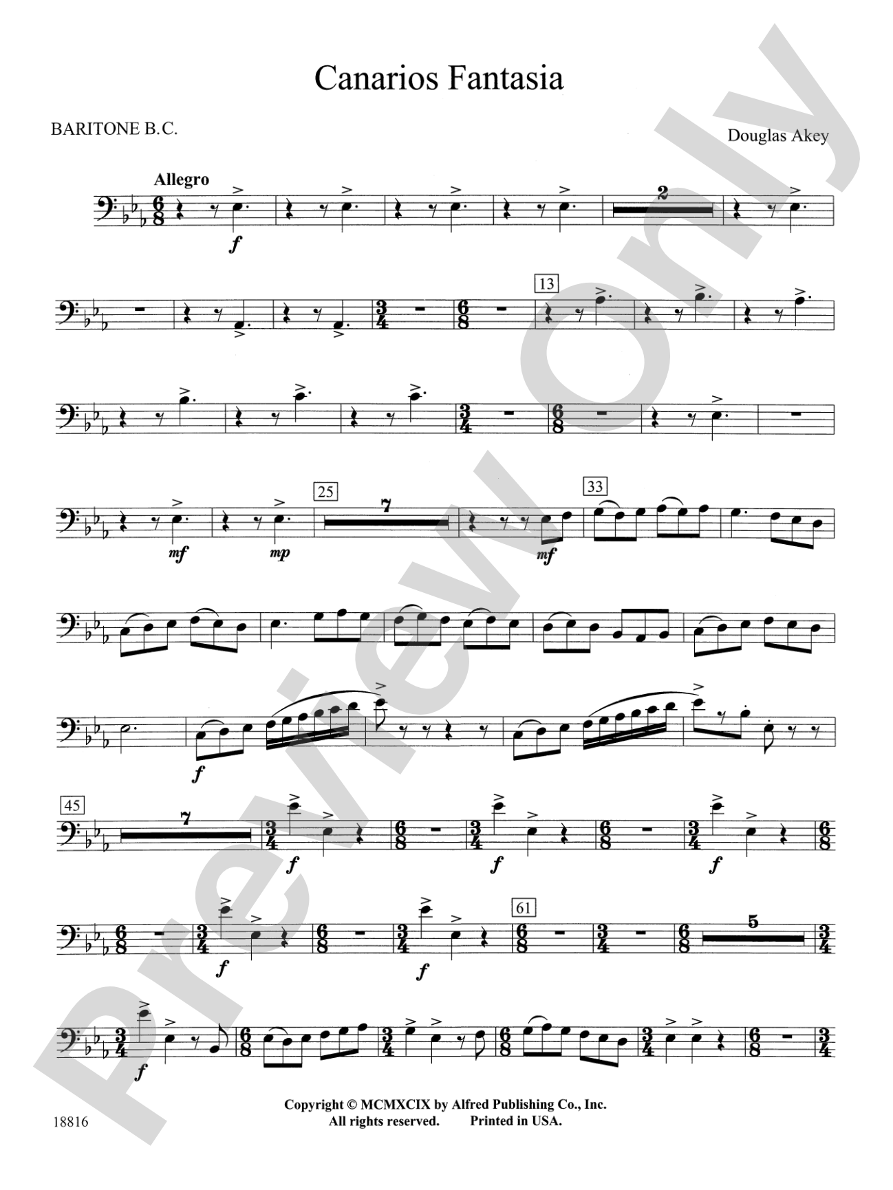 Canarios Fantasia: Baritone B.C.