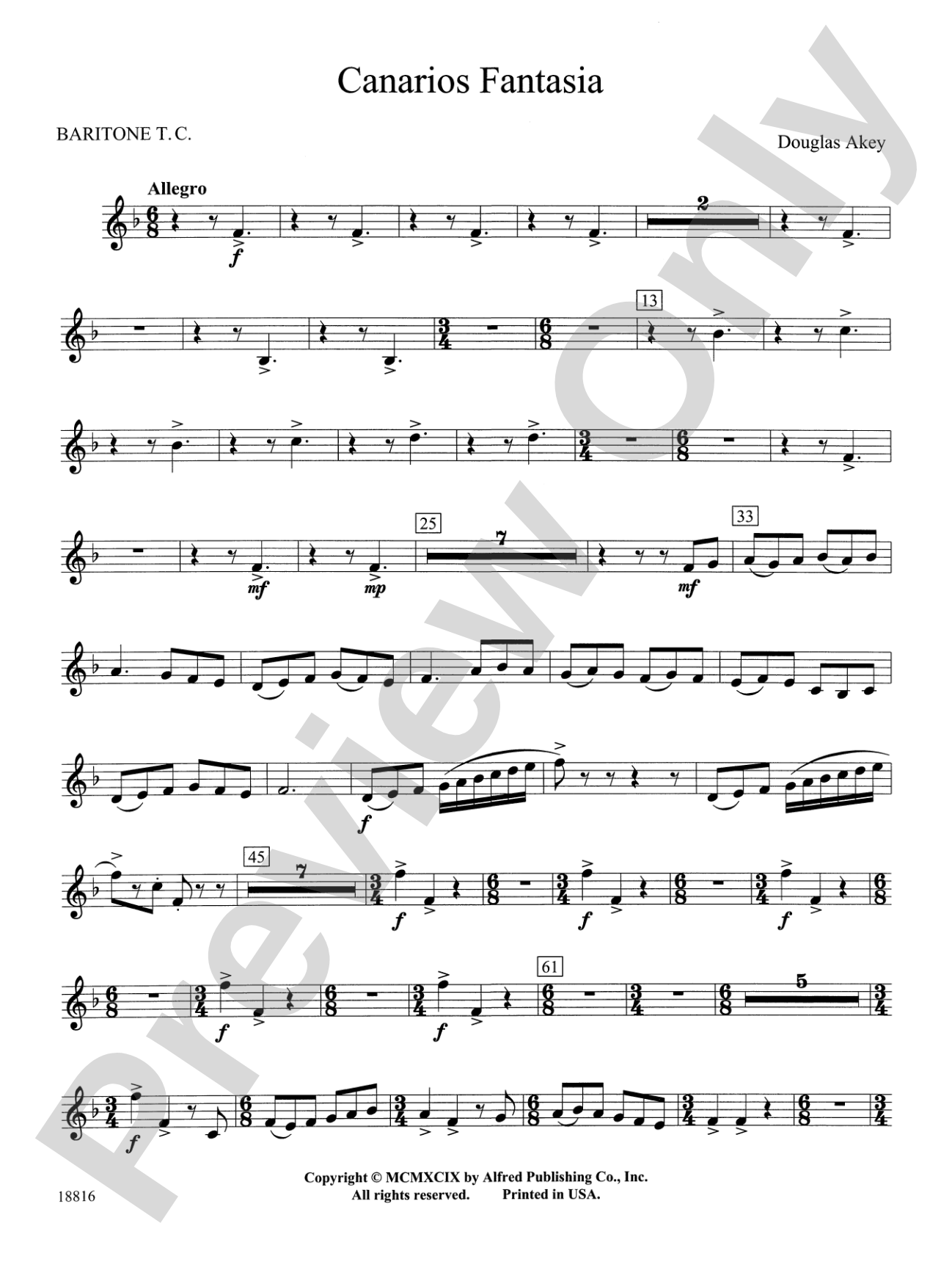 Canarios Fantasia: Baritone T.C.