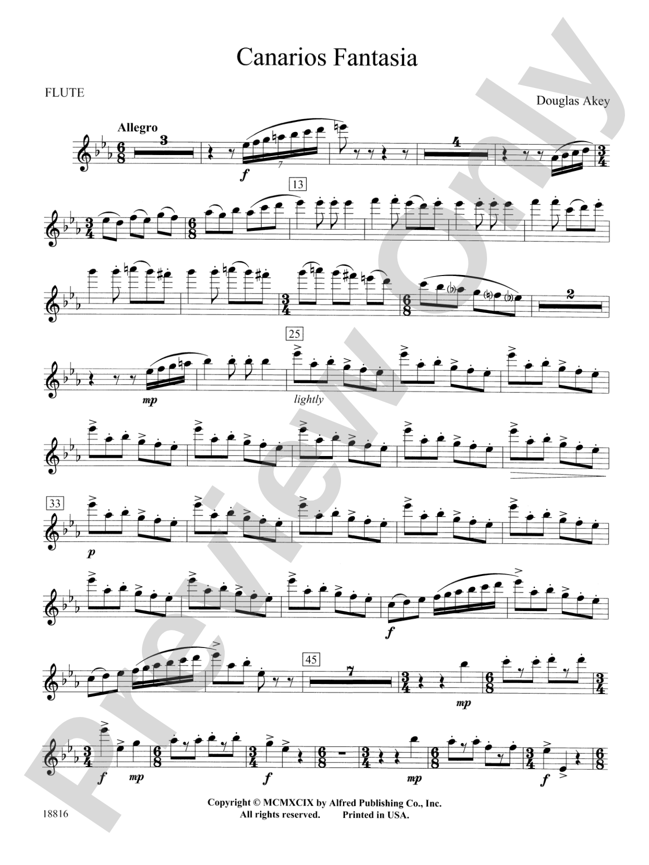 Canarios Fantasia: Flute