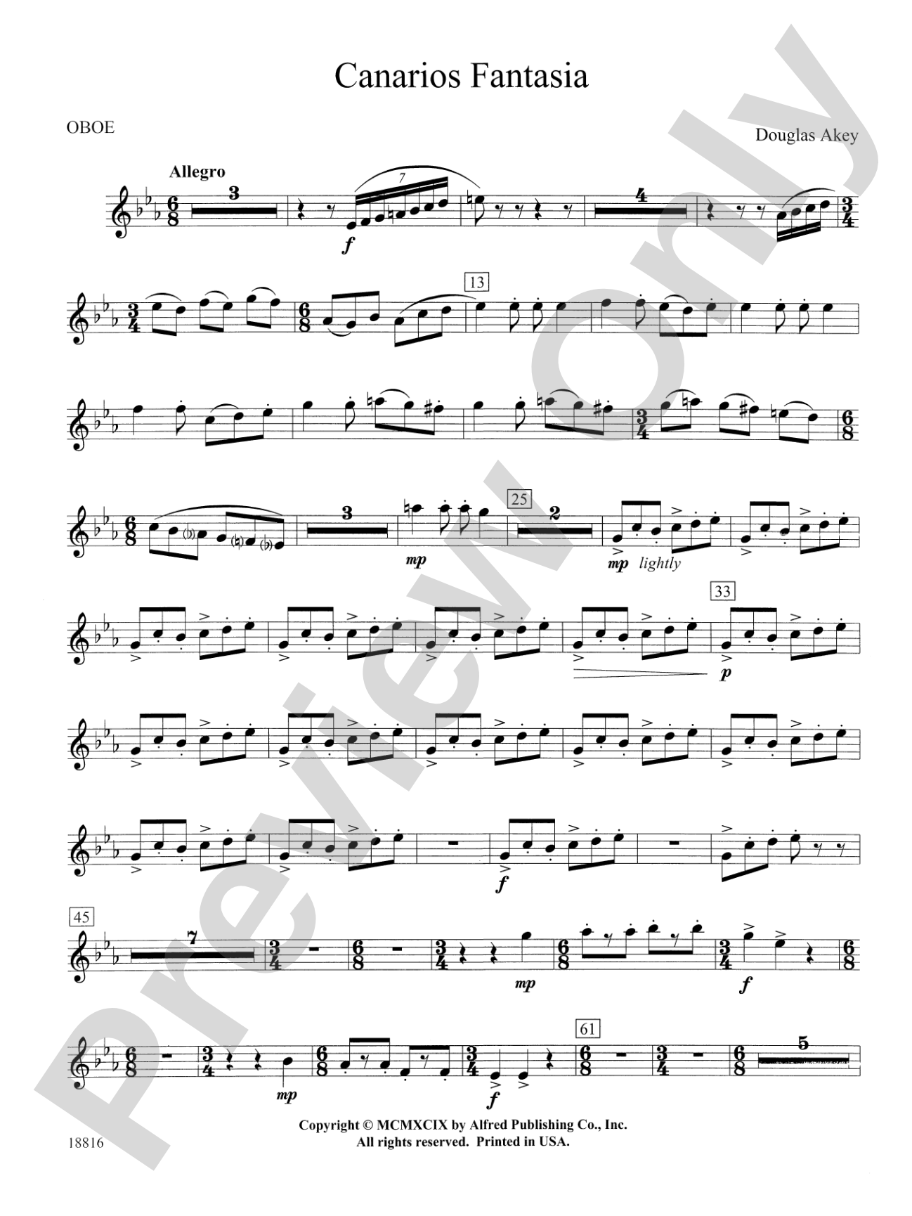 Canarios Fantasia: Oboe