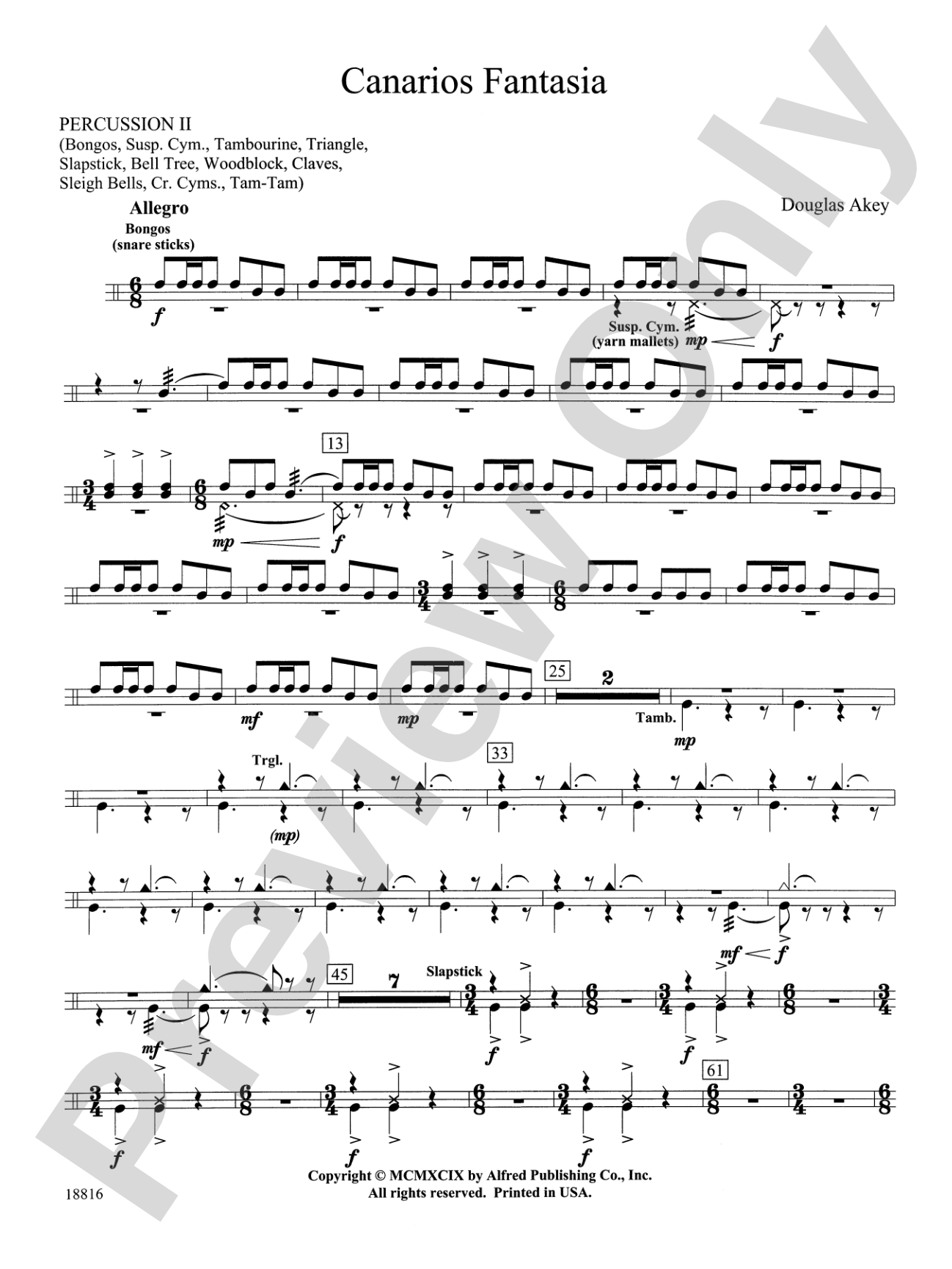 Canarios Fantasia: 2nd Percussion