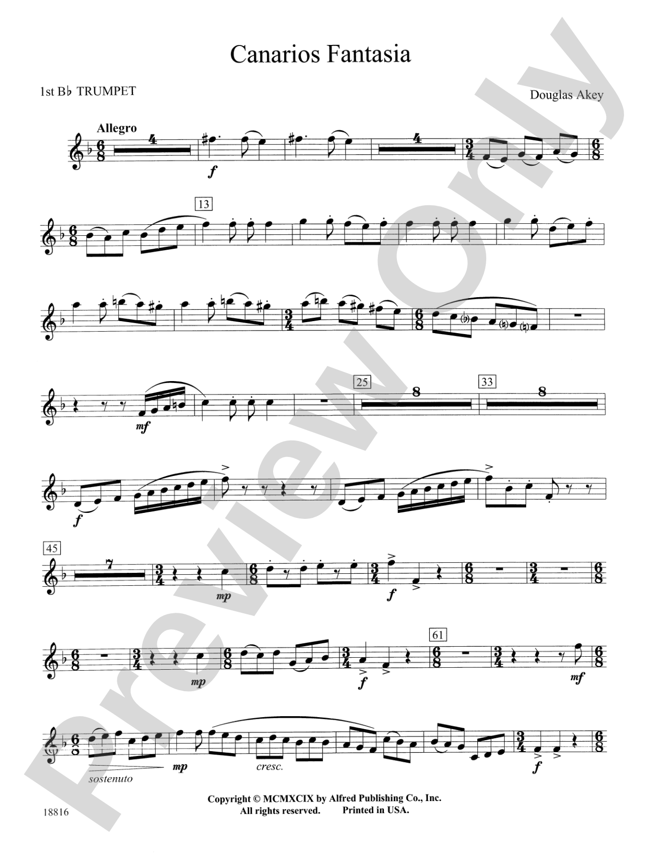 Canarios Fantasia: 1st B-flat Trumpet