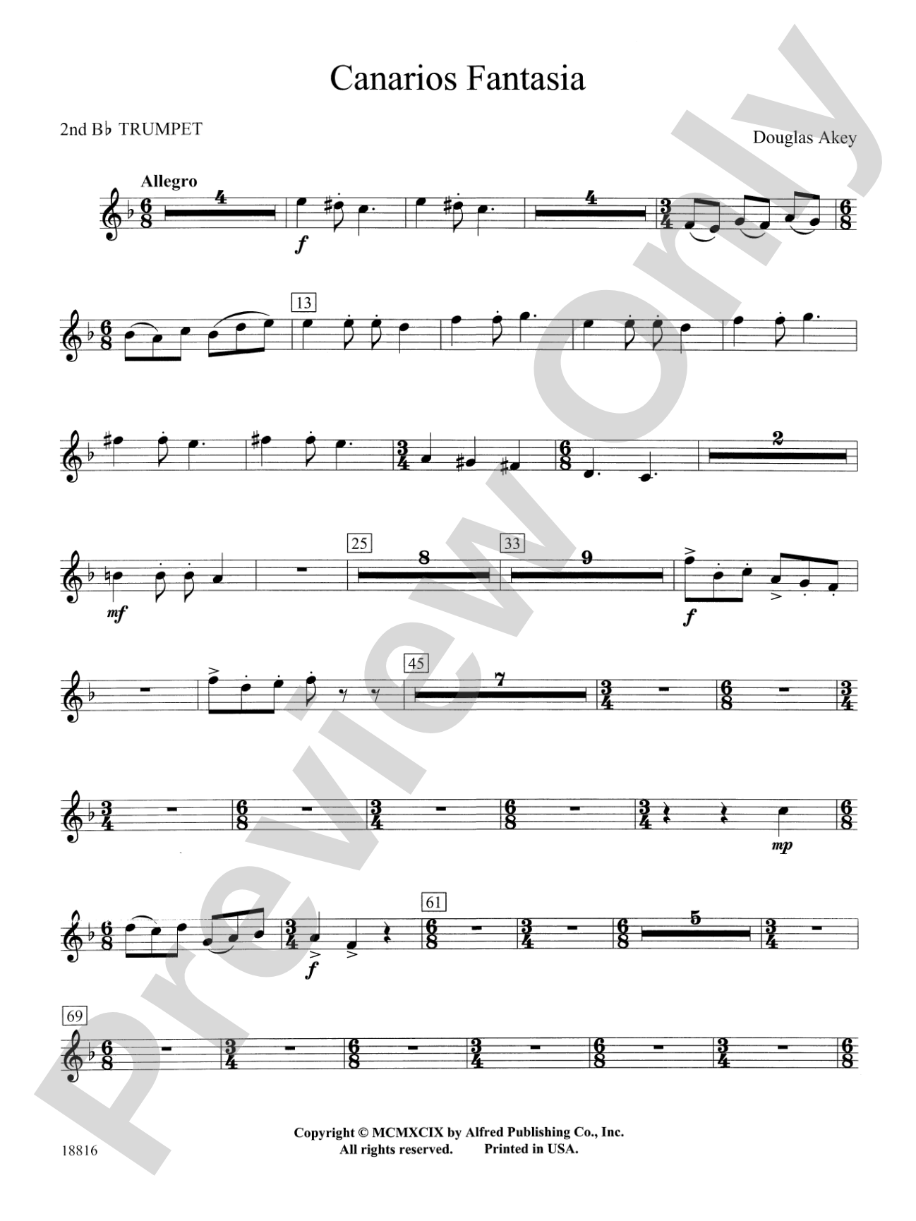 Canarios Fantasia: 2nd B-flat Trumpet